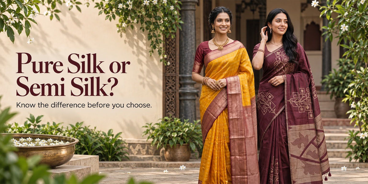 pure silk saree vs semi silk saree