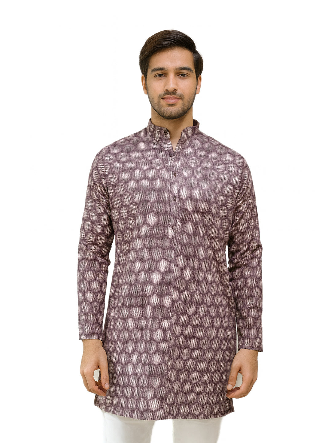 Printed Wine Gents Kurtha