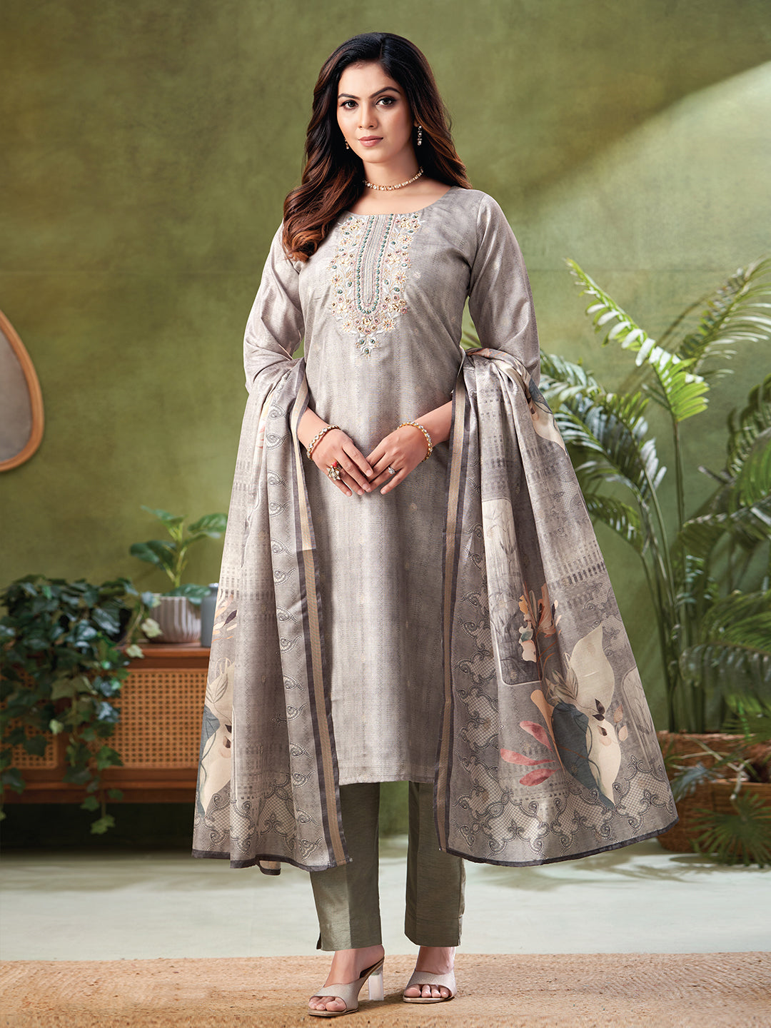 Rhino Grey Color Readymade Salwar