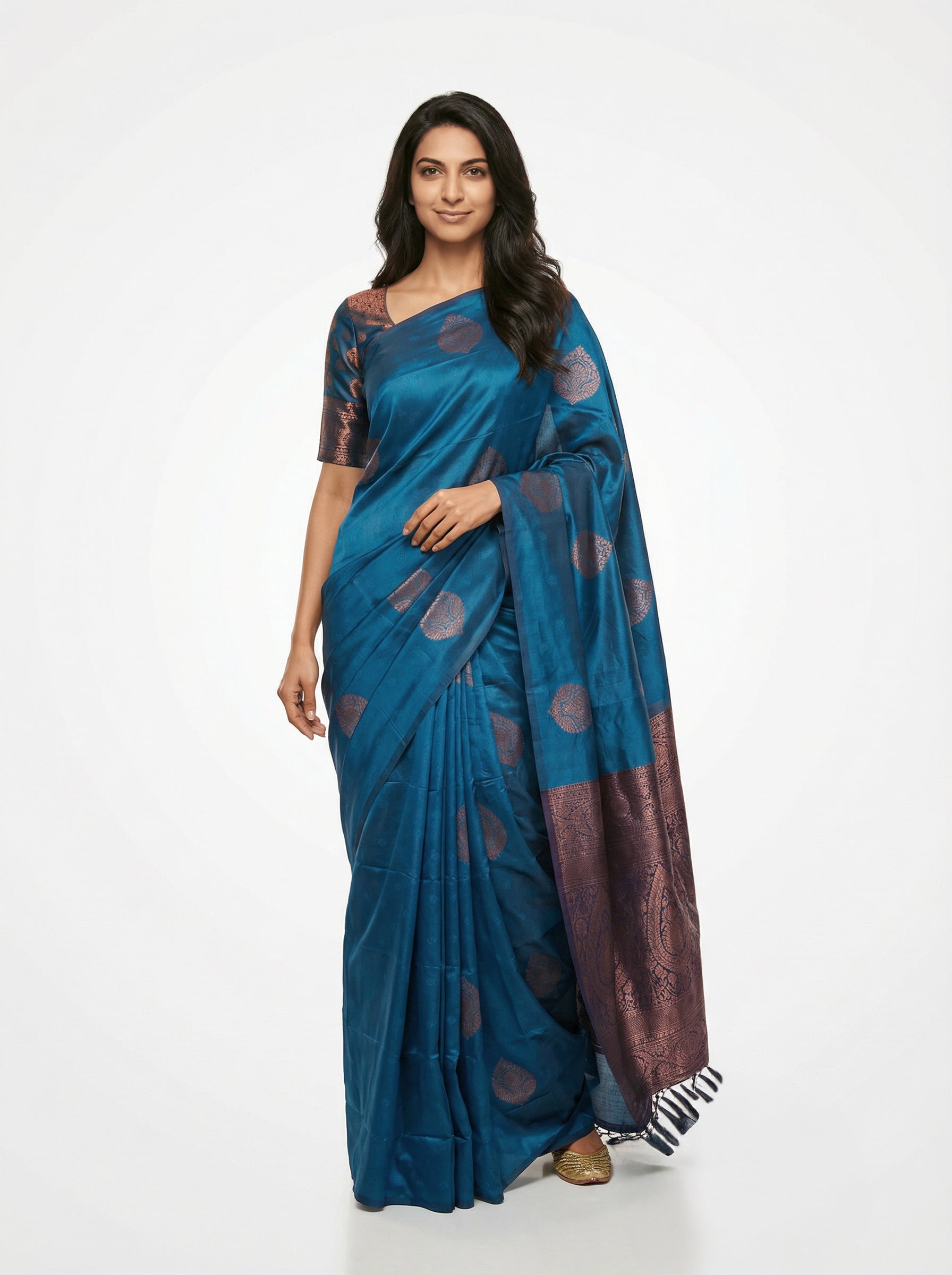 Art Silk Paisley Motif Saree