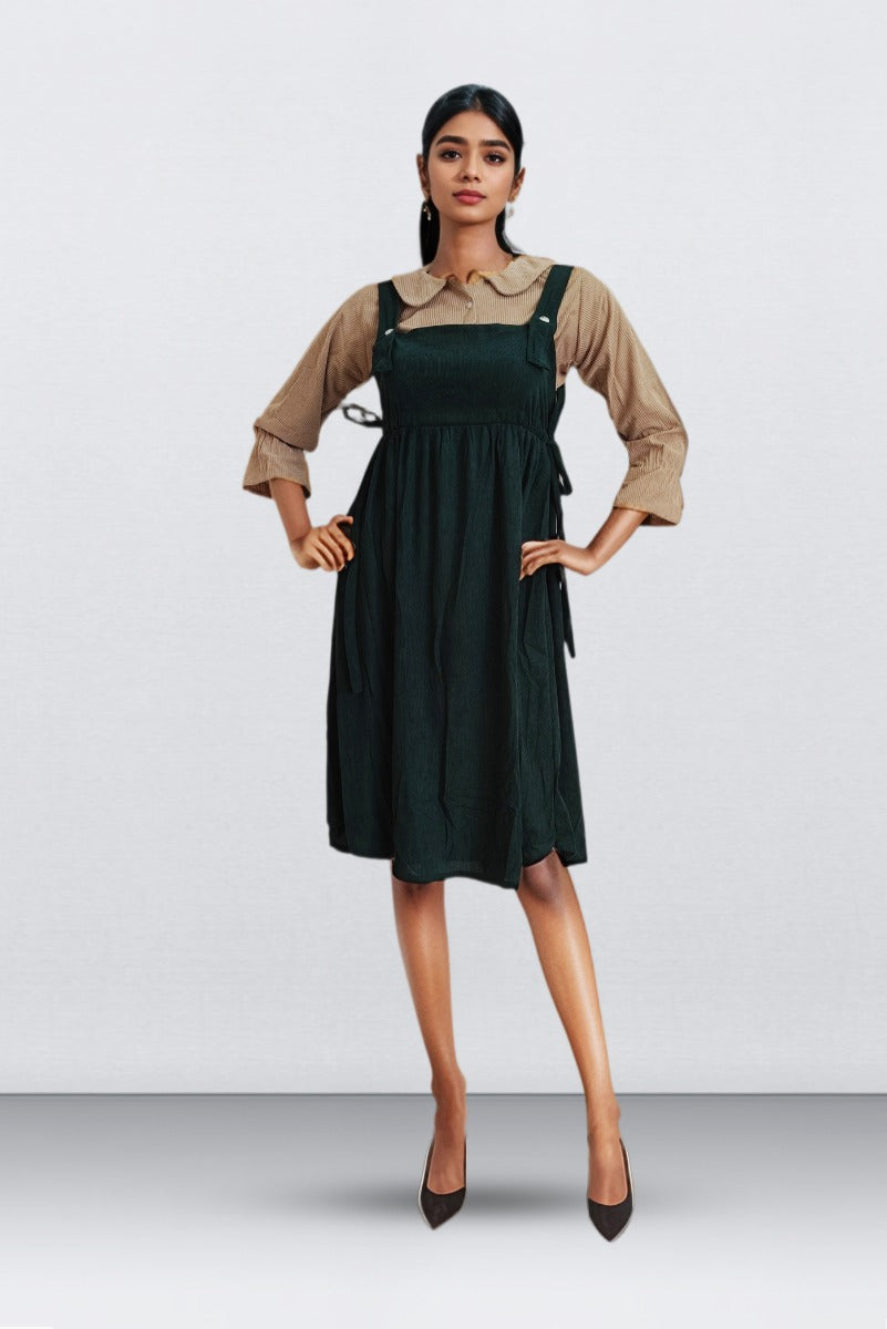 Green And Gold Color Plain Banyan Top