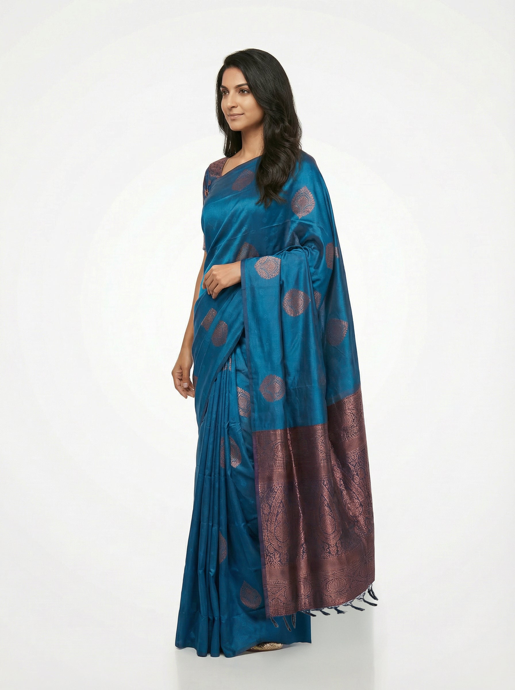 Art Silk Paisley Motif Saree