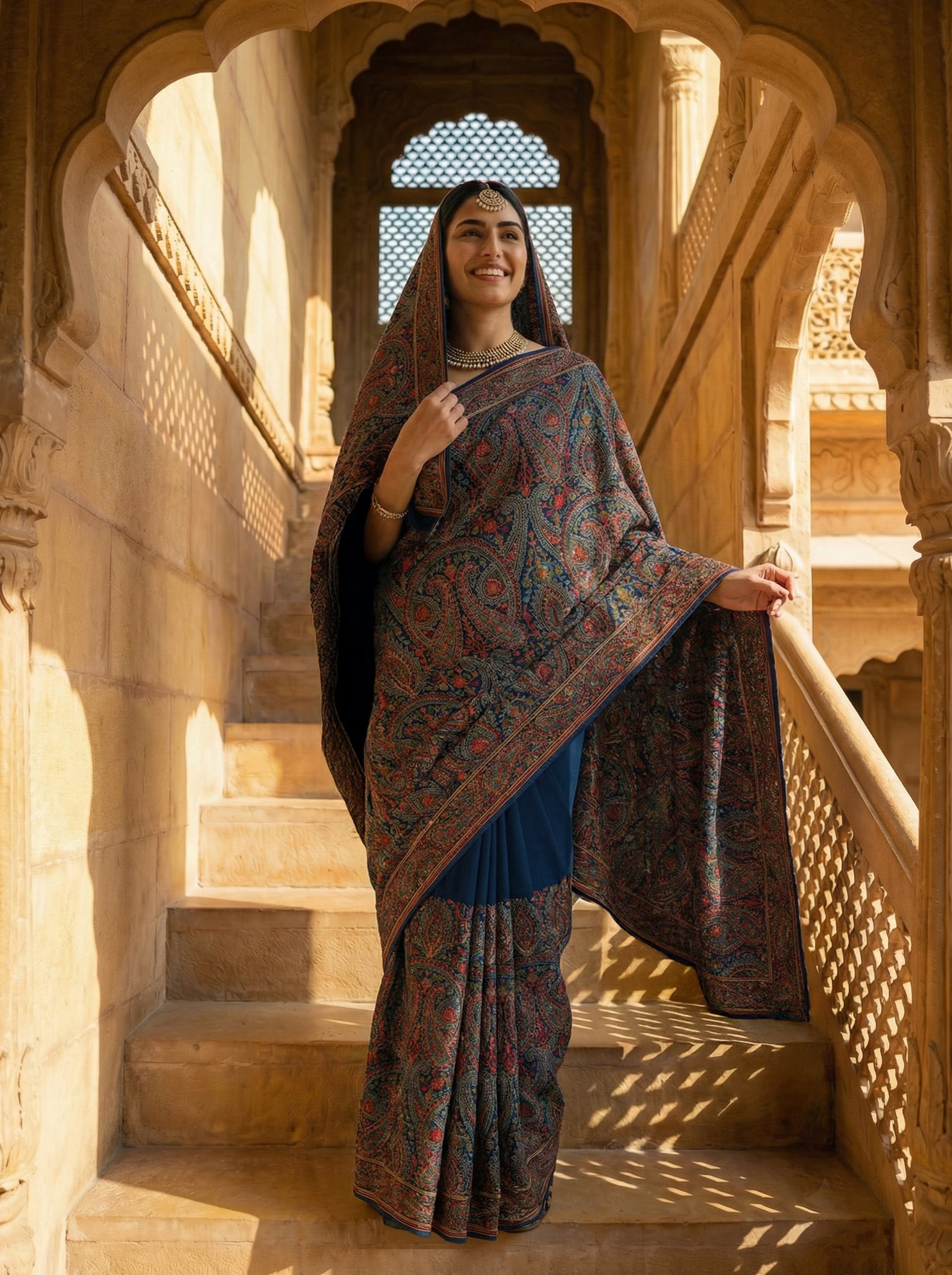 Georgette Pasiley Sapphire Saree