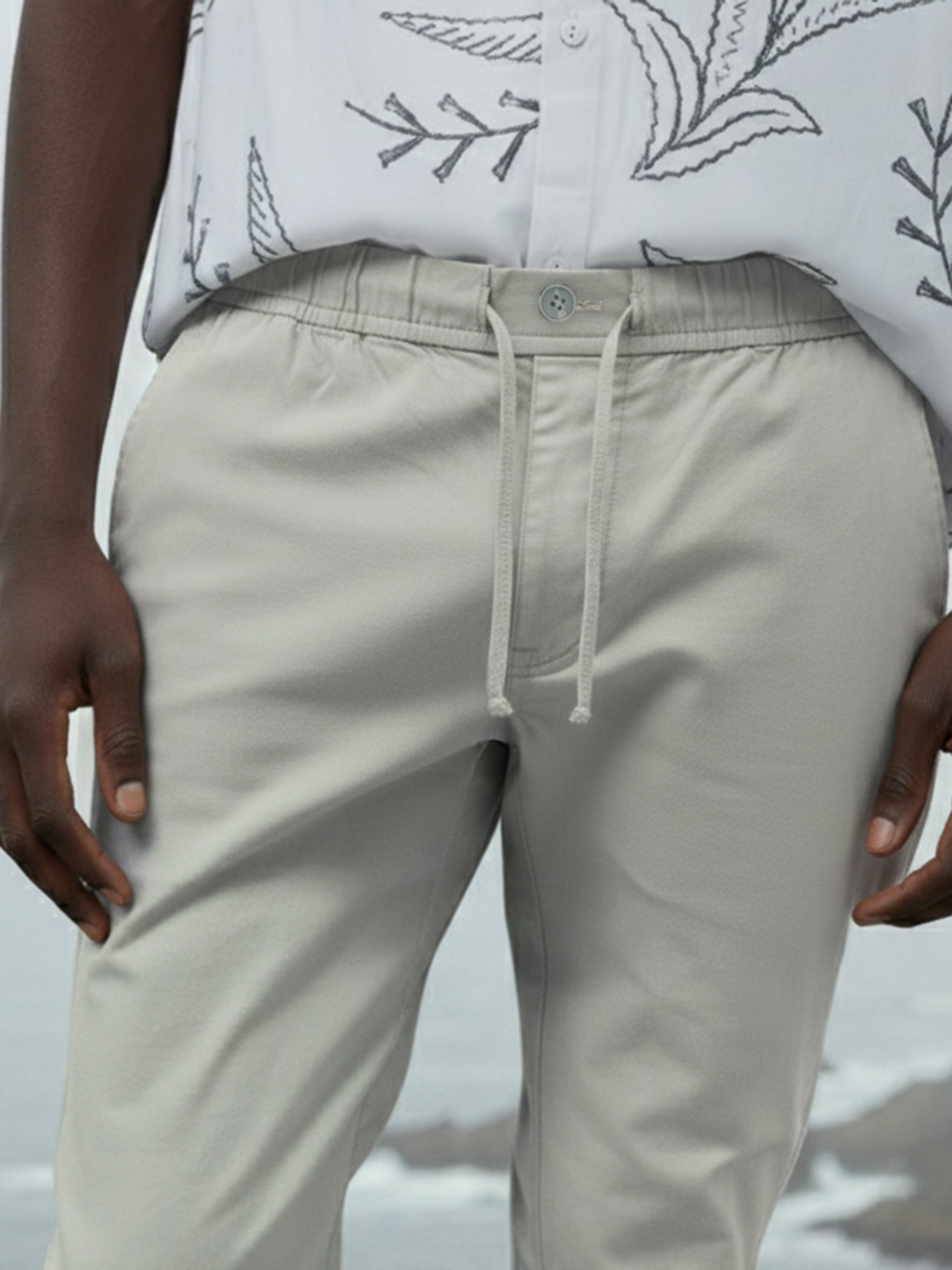 Light Grey Regular Fit Airport Jogger For Men