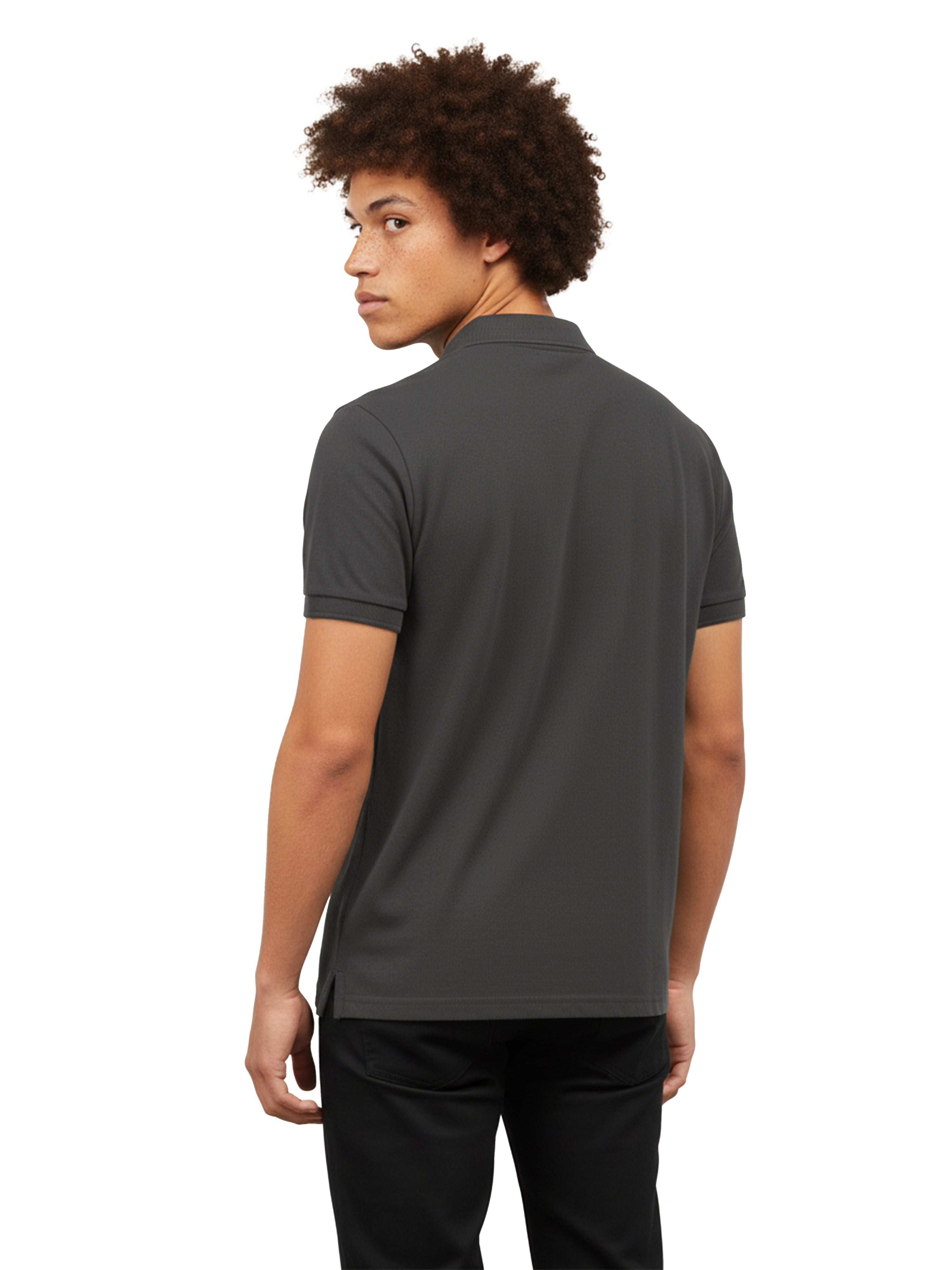Anthra Melange Plain Polo Men's T- Shirt With Pocket