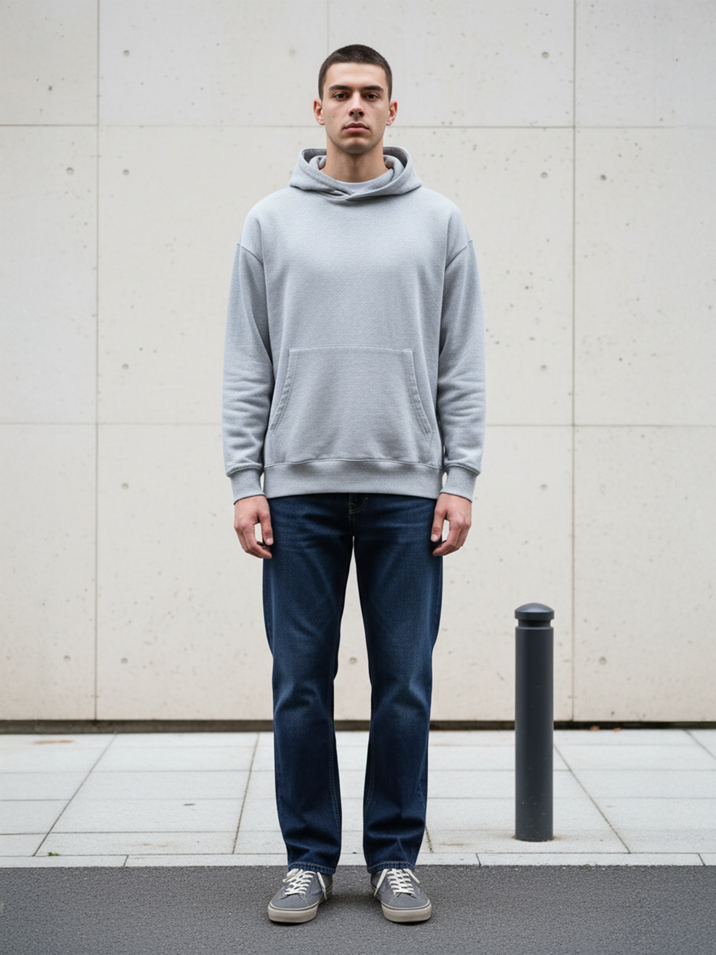 Dark Blue Plain Straight Jeans For Men