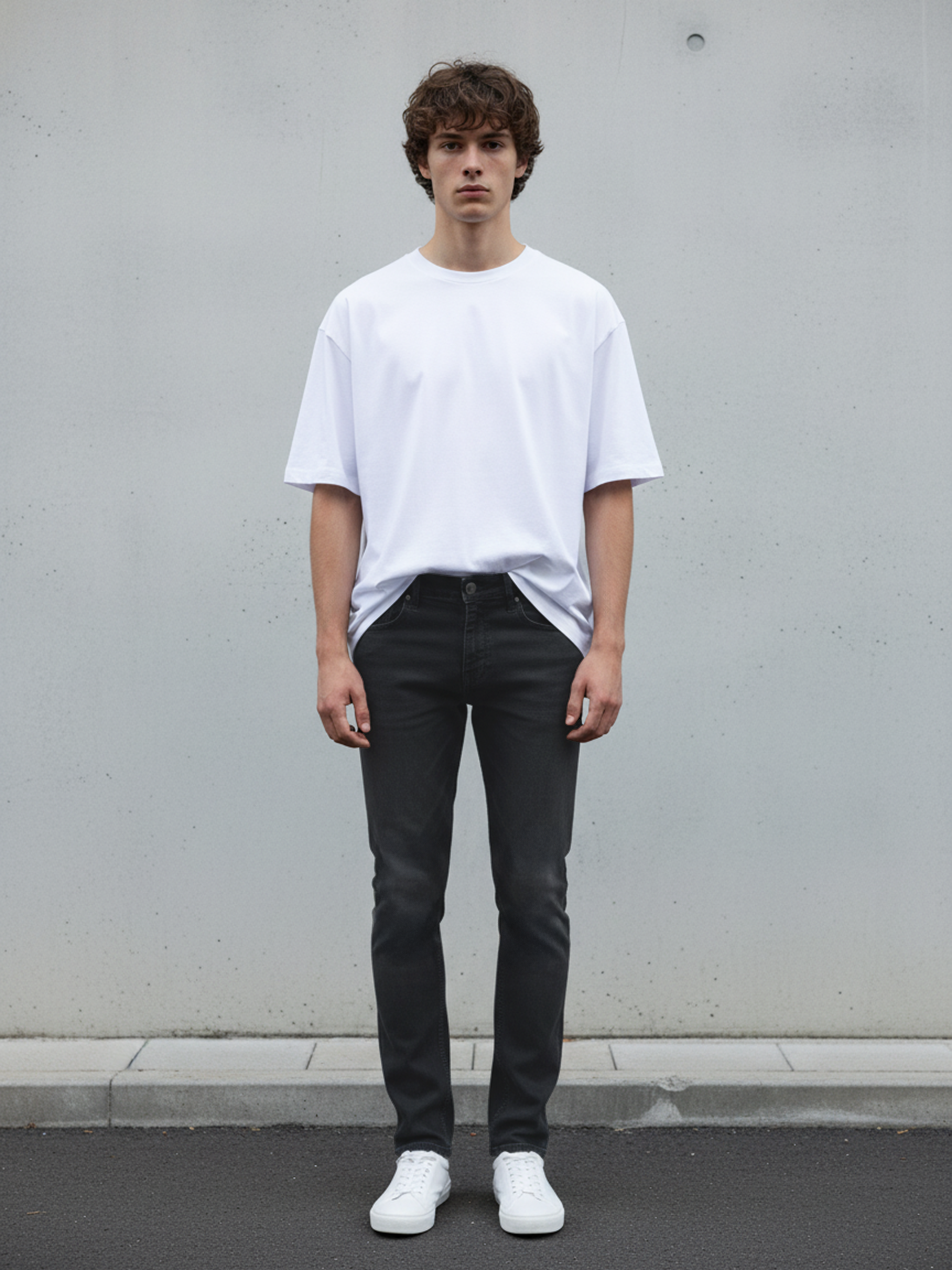 Dark Grey PP Spray Slim Fit Jeans For Men