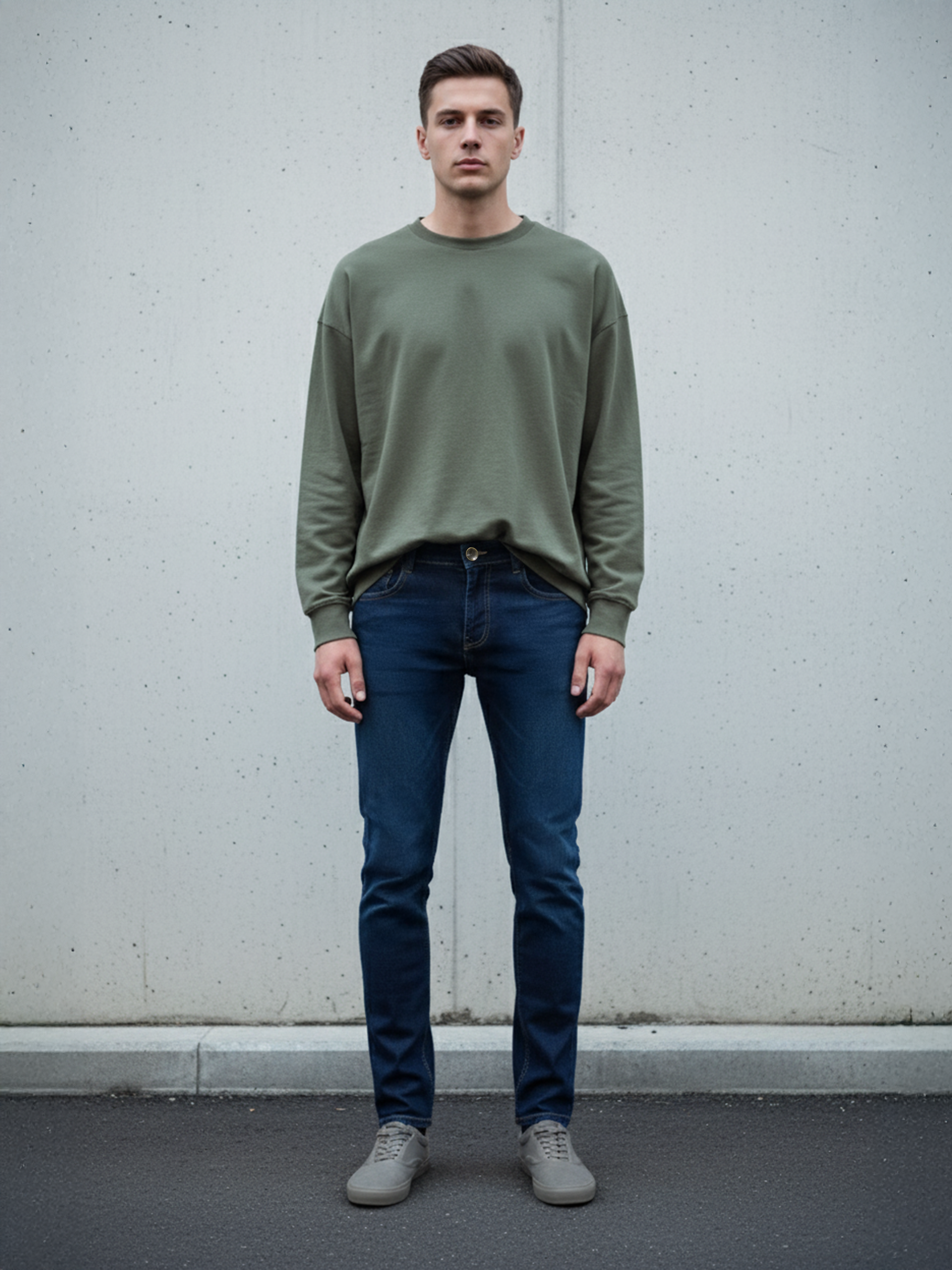 Dark Blue PP Spray Slim Fit Jeans For Men