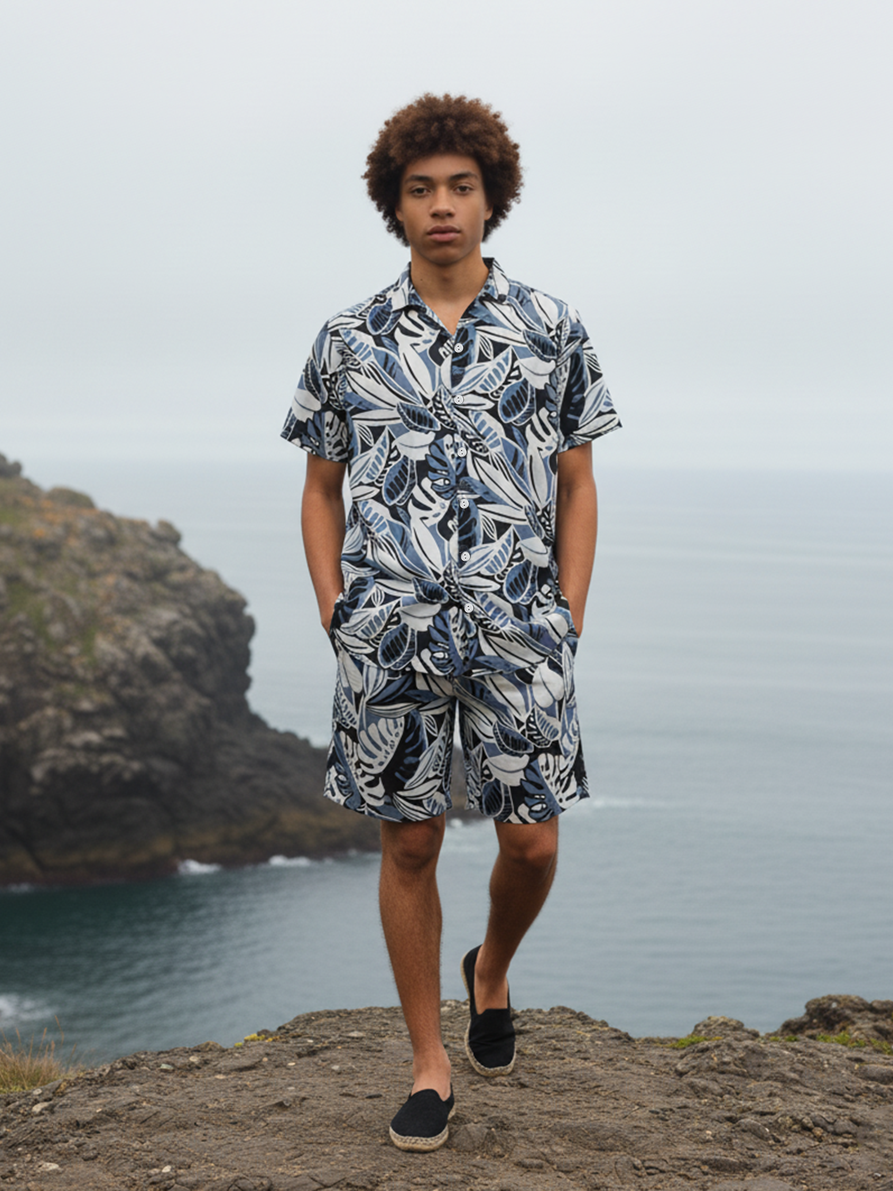 Airorce  Printed Rayon Co-Ord Set For Men