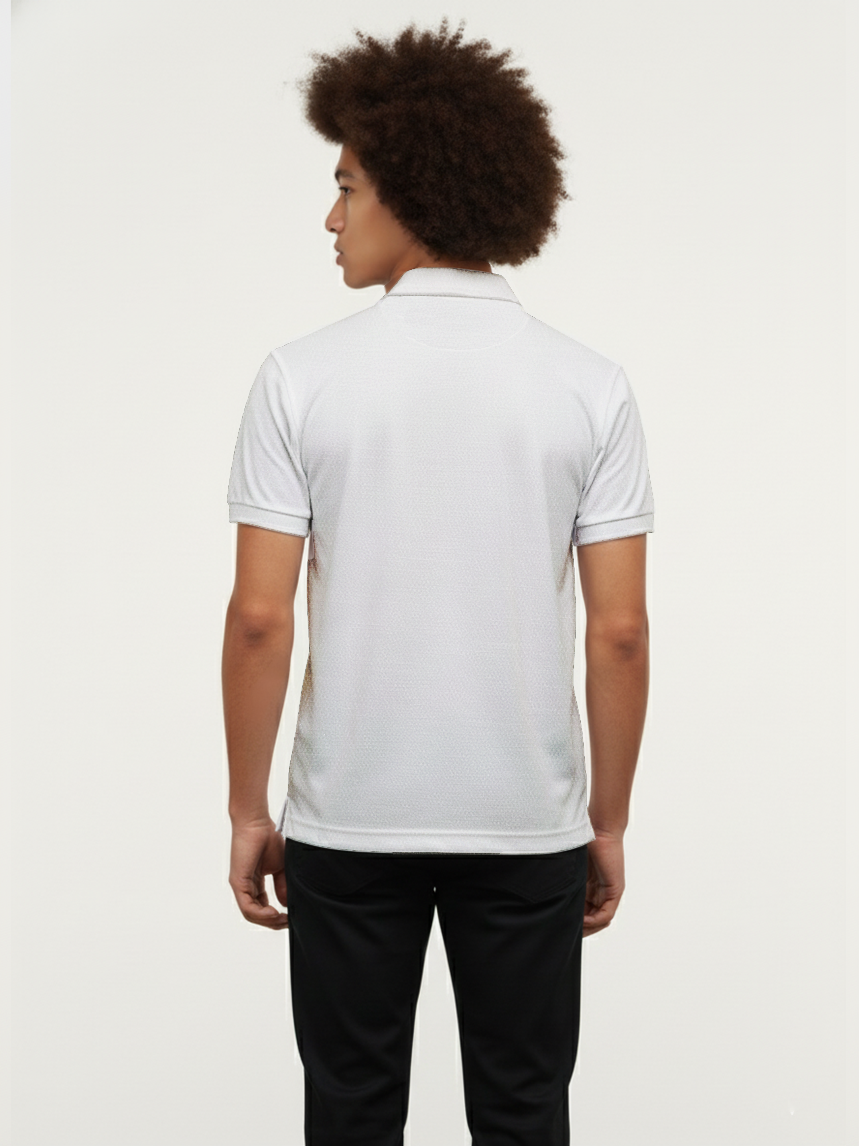 White Plain Polo T- Shirt For Men