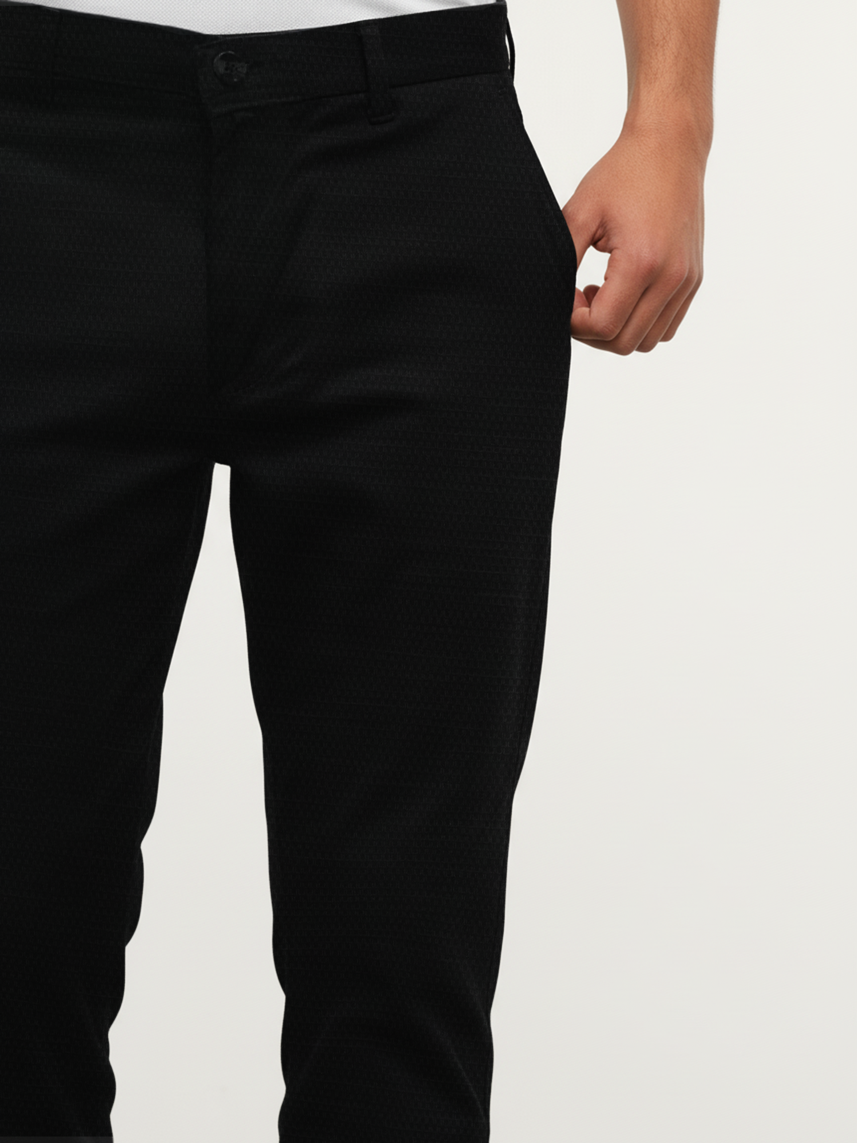 Black Slim Fit Trousers For Men