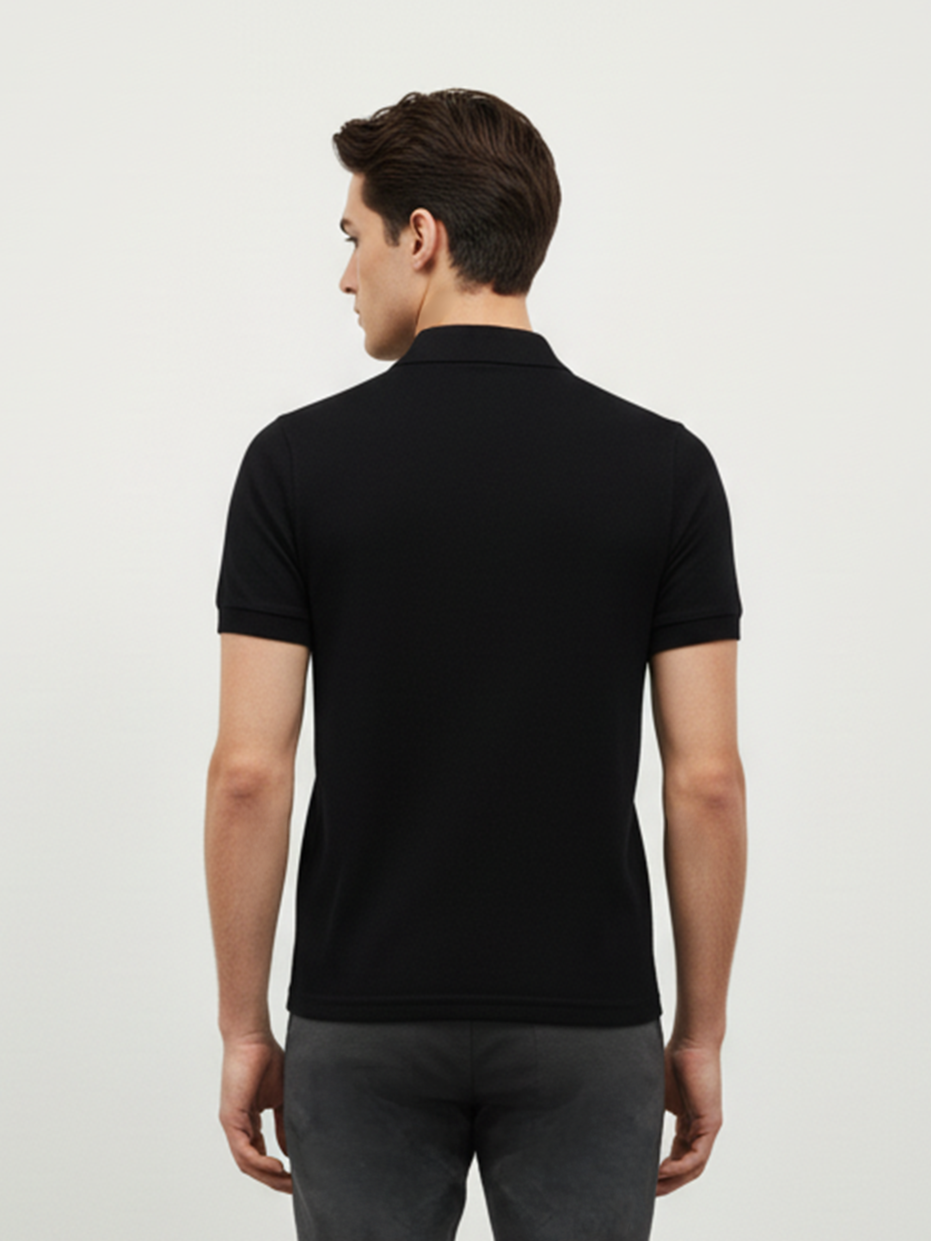 Black Plain Polo T- Shirt For Men