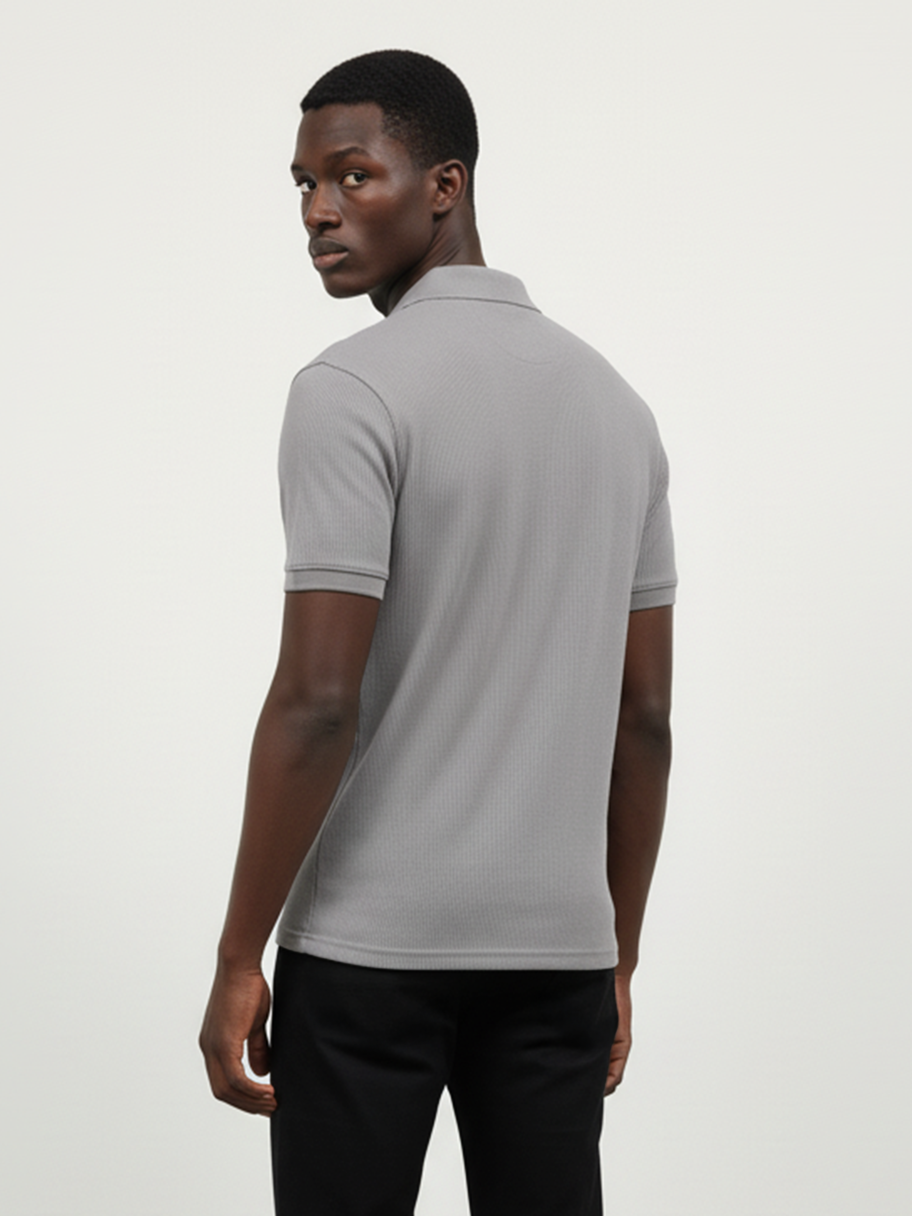 Light Grey Plain Polo T- Shirt For Men