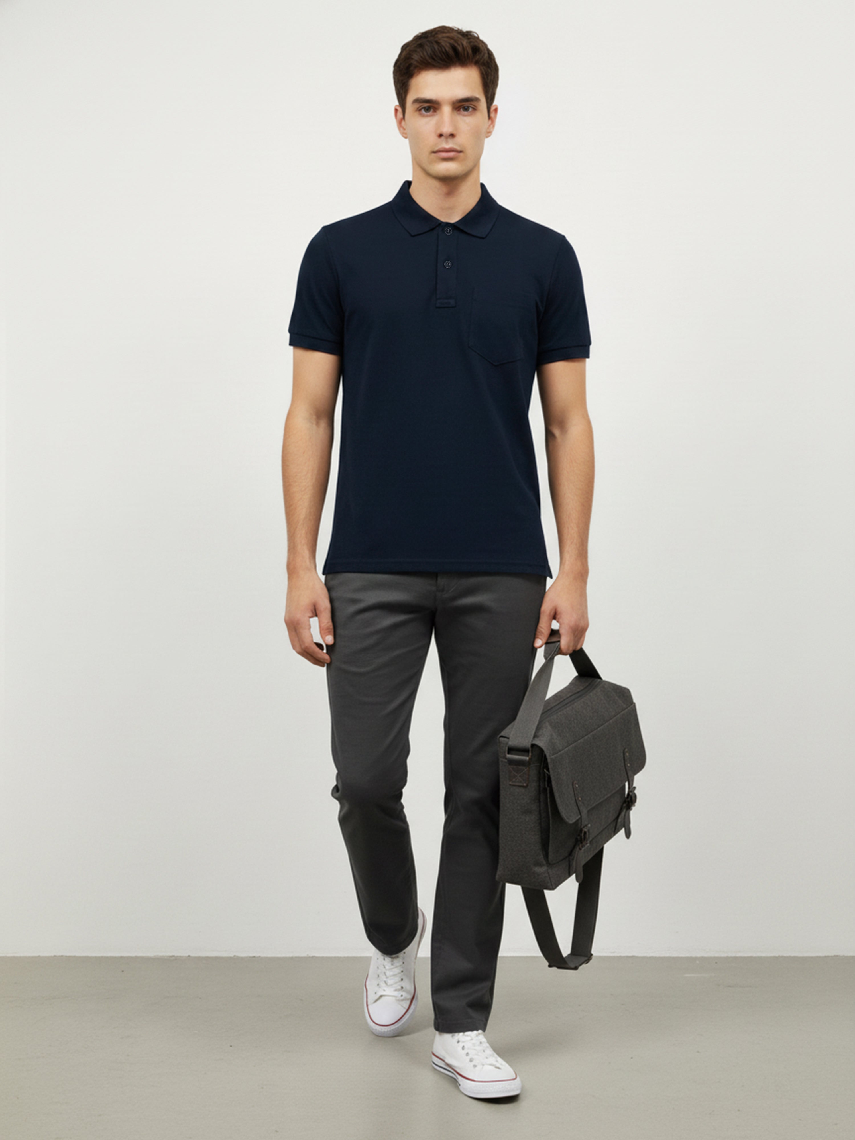 Navy Polo Men's T- Shirt With Pocket