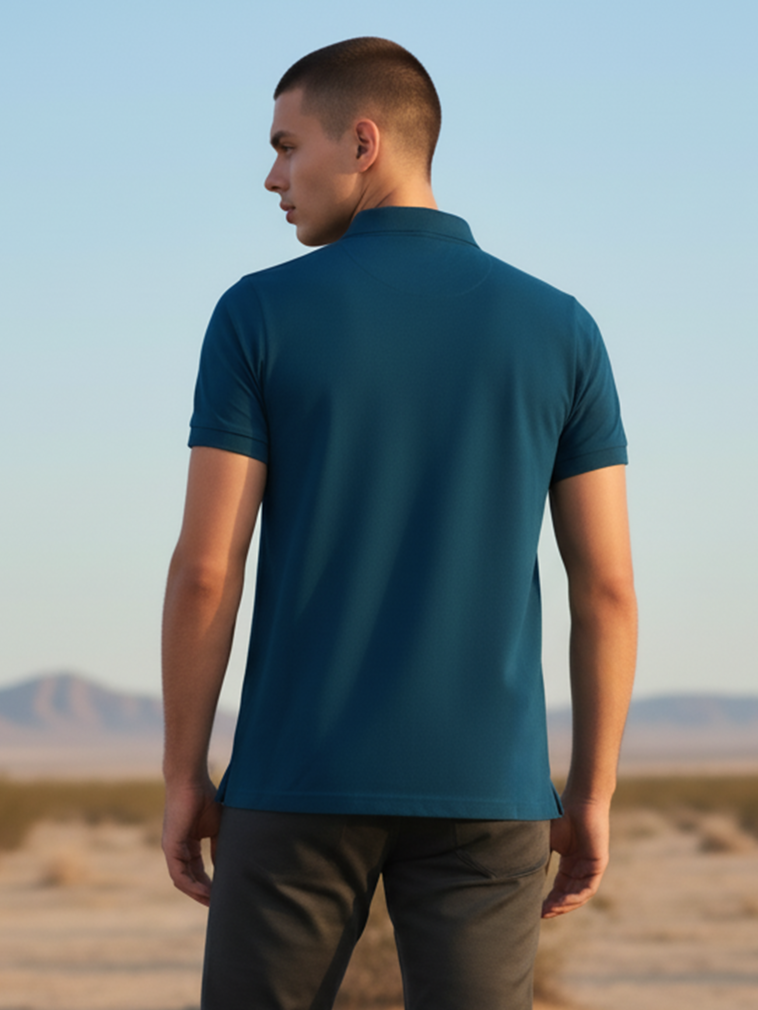 Petrol Blue Polo Men's T- Shirt With Pocket