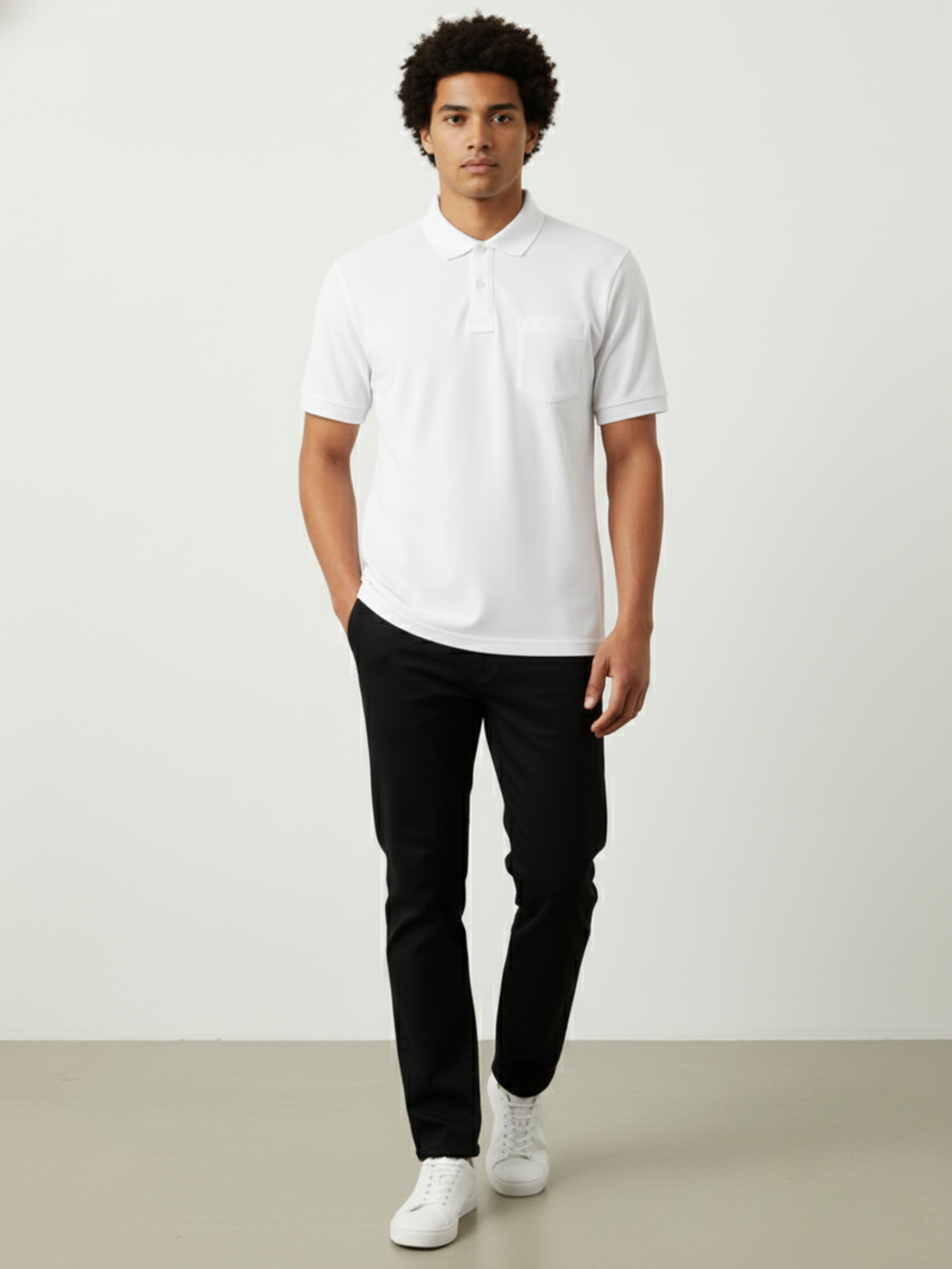 White Plain T- Shirt For Men With Pocket