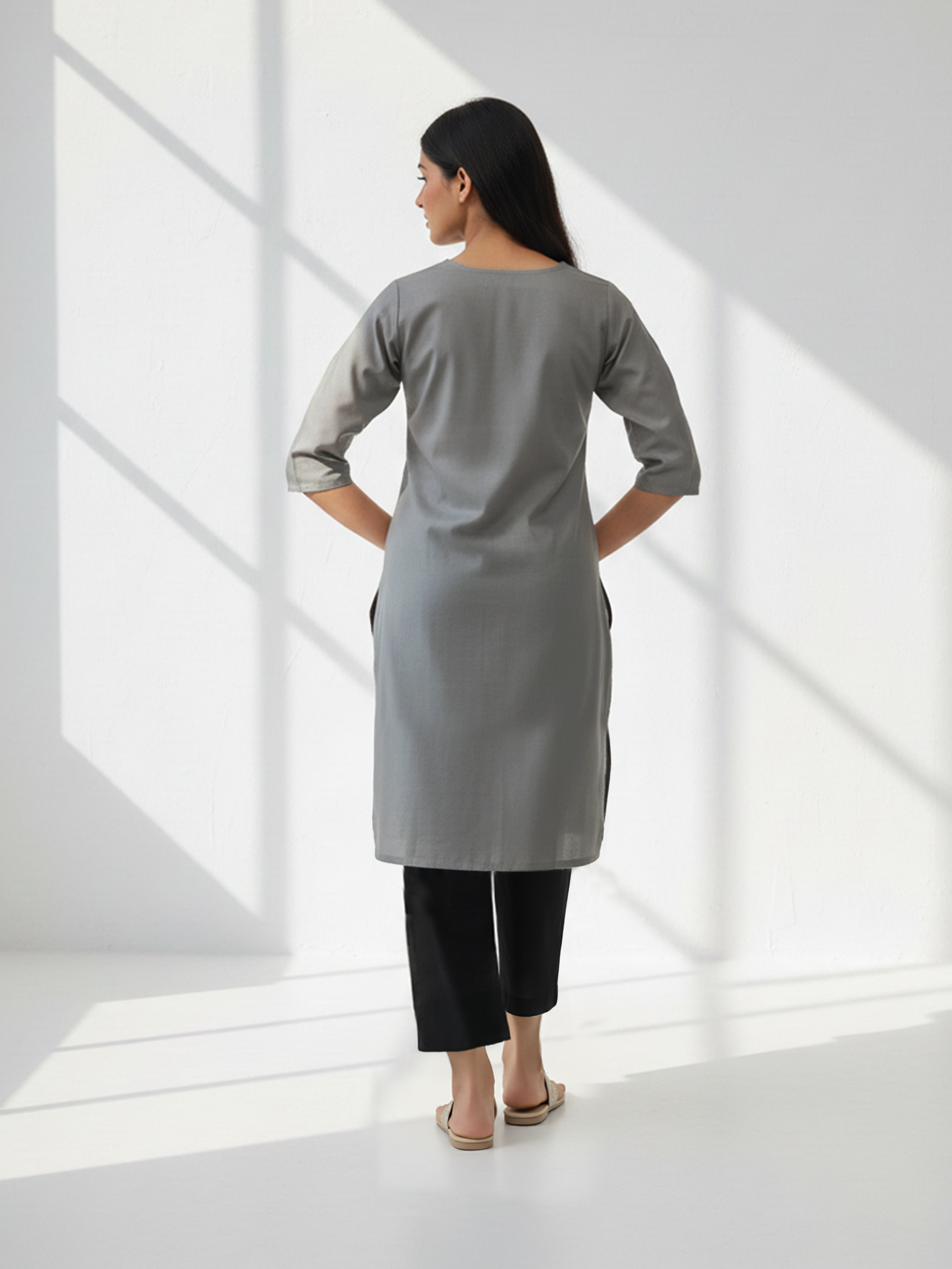 Mouse Color Printed Poly Cotton Kurti For Women