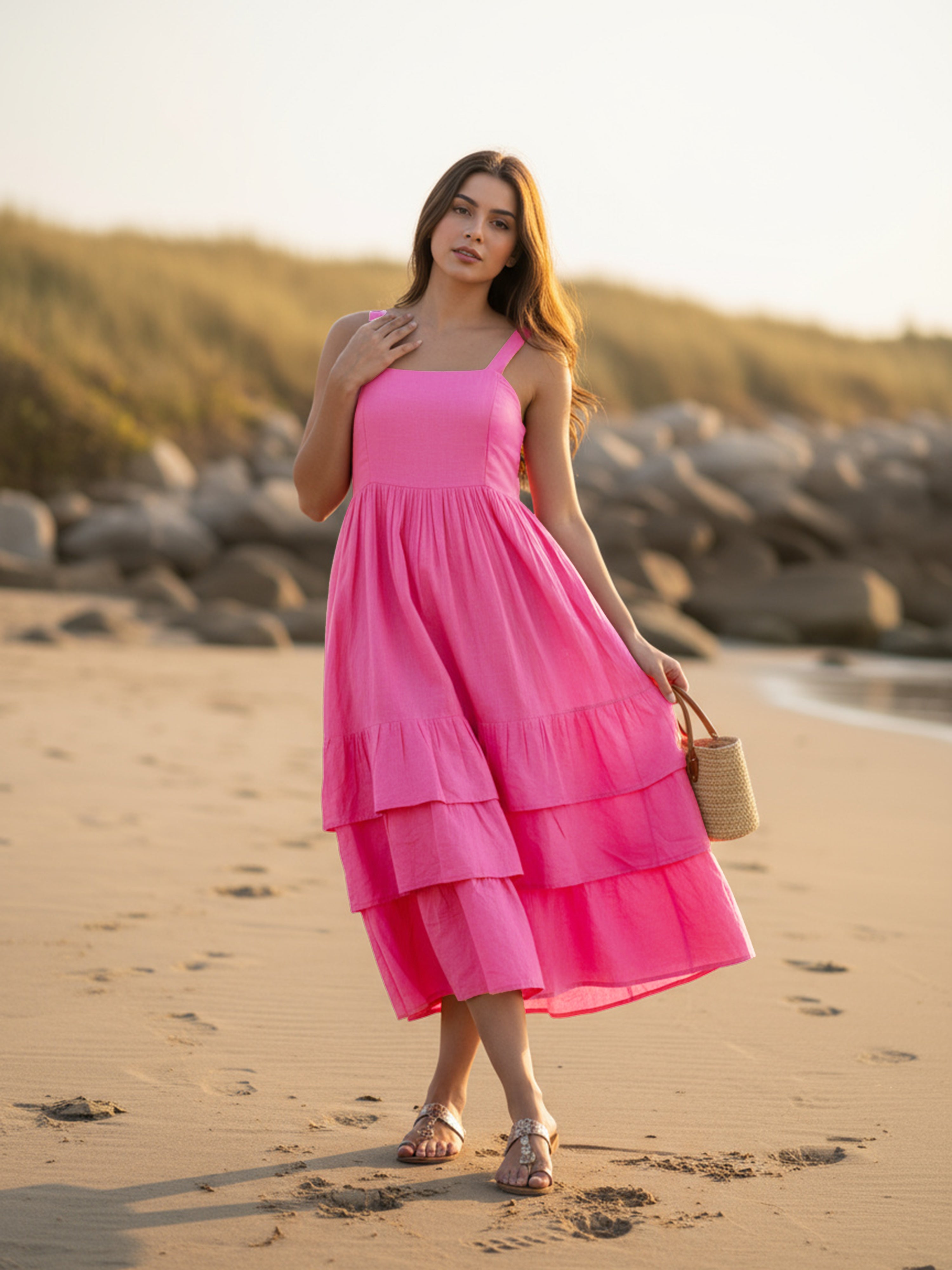 Rani Cotton Slub Spaghetti Short Dress