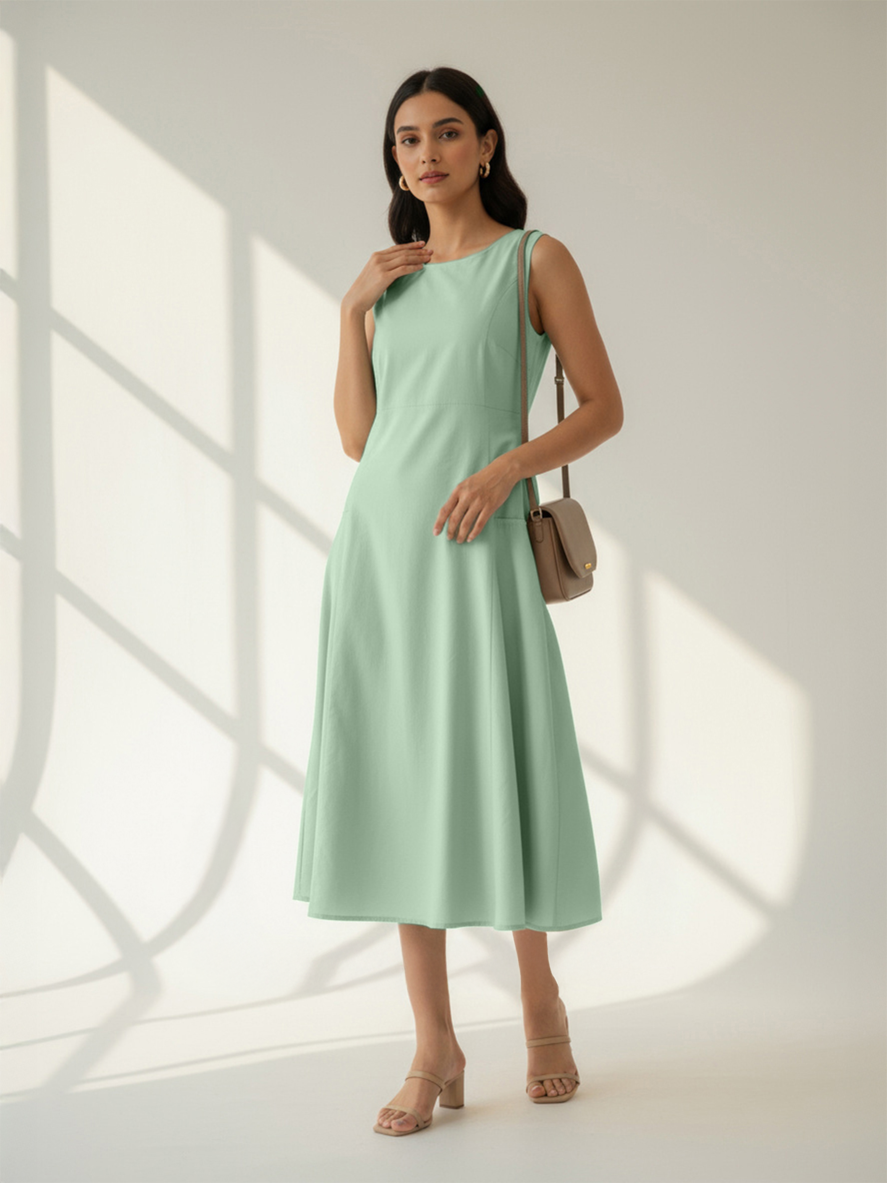 Pista Cotton Flex Plain Long Dress