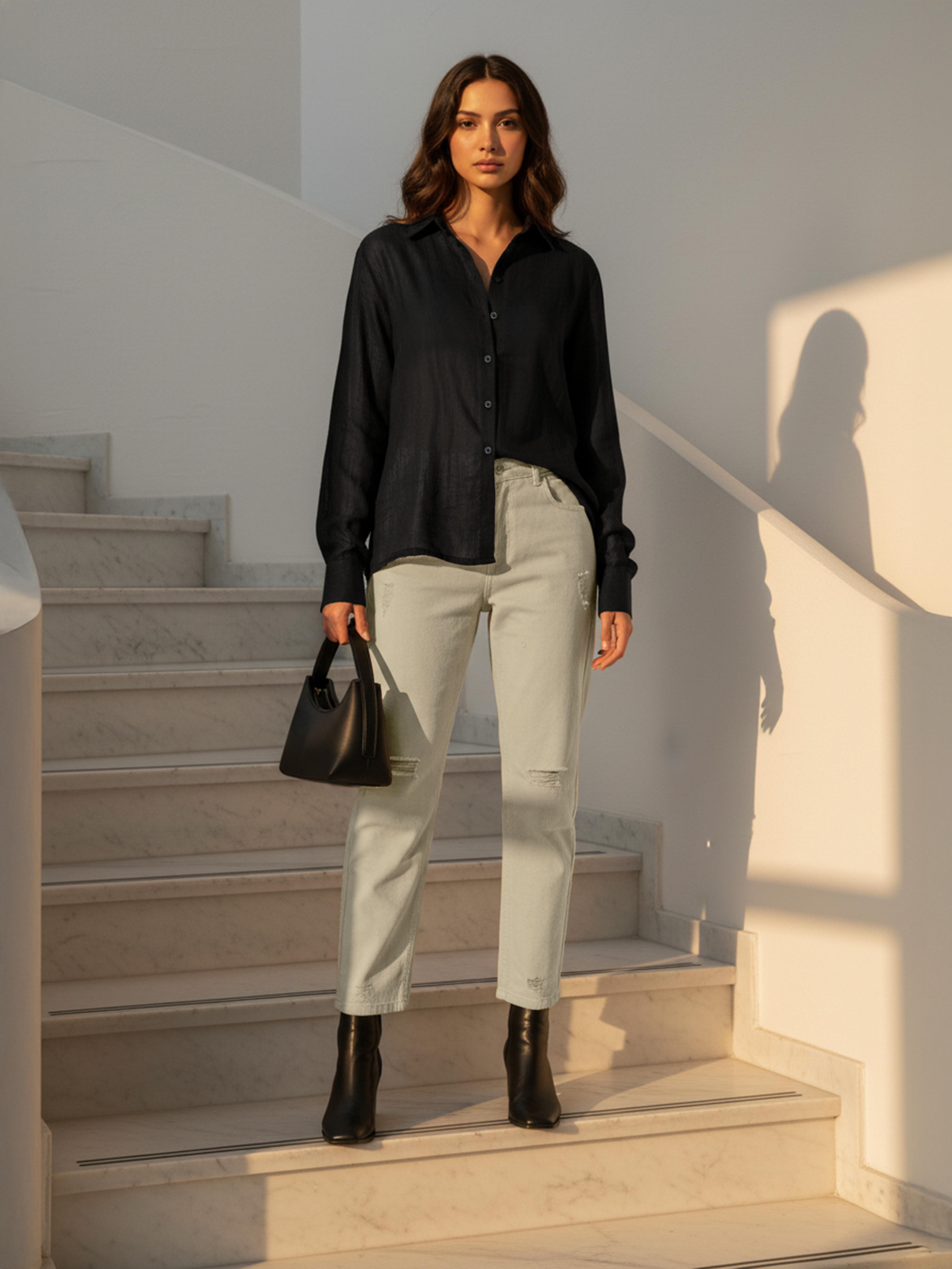 Skin Ripped Moms fit jeans For Women