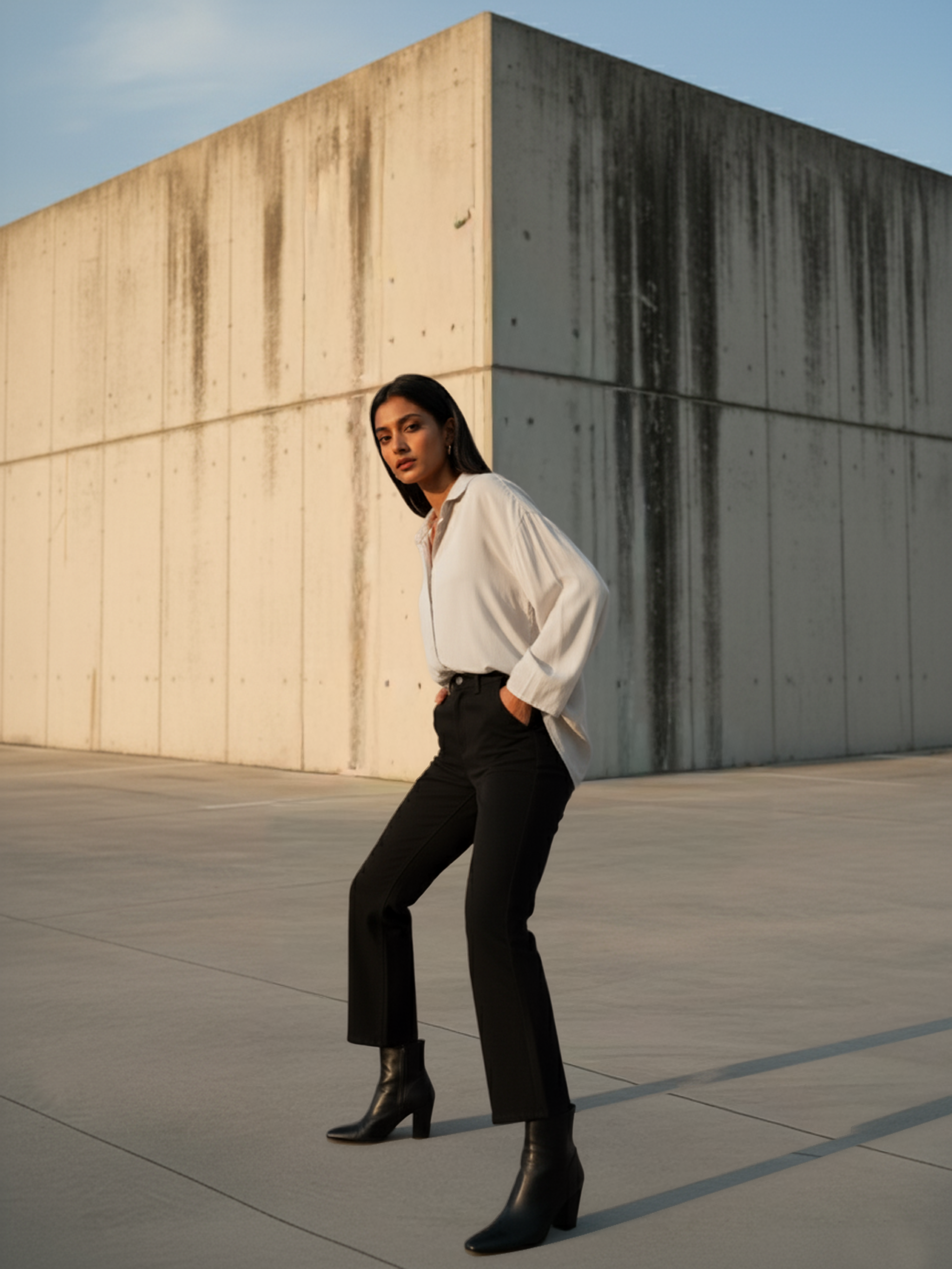 Black Plain Boot Cut Jeans For Women