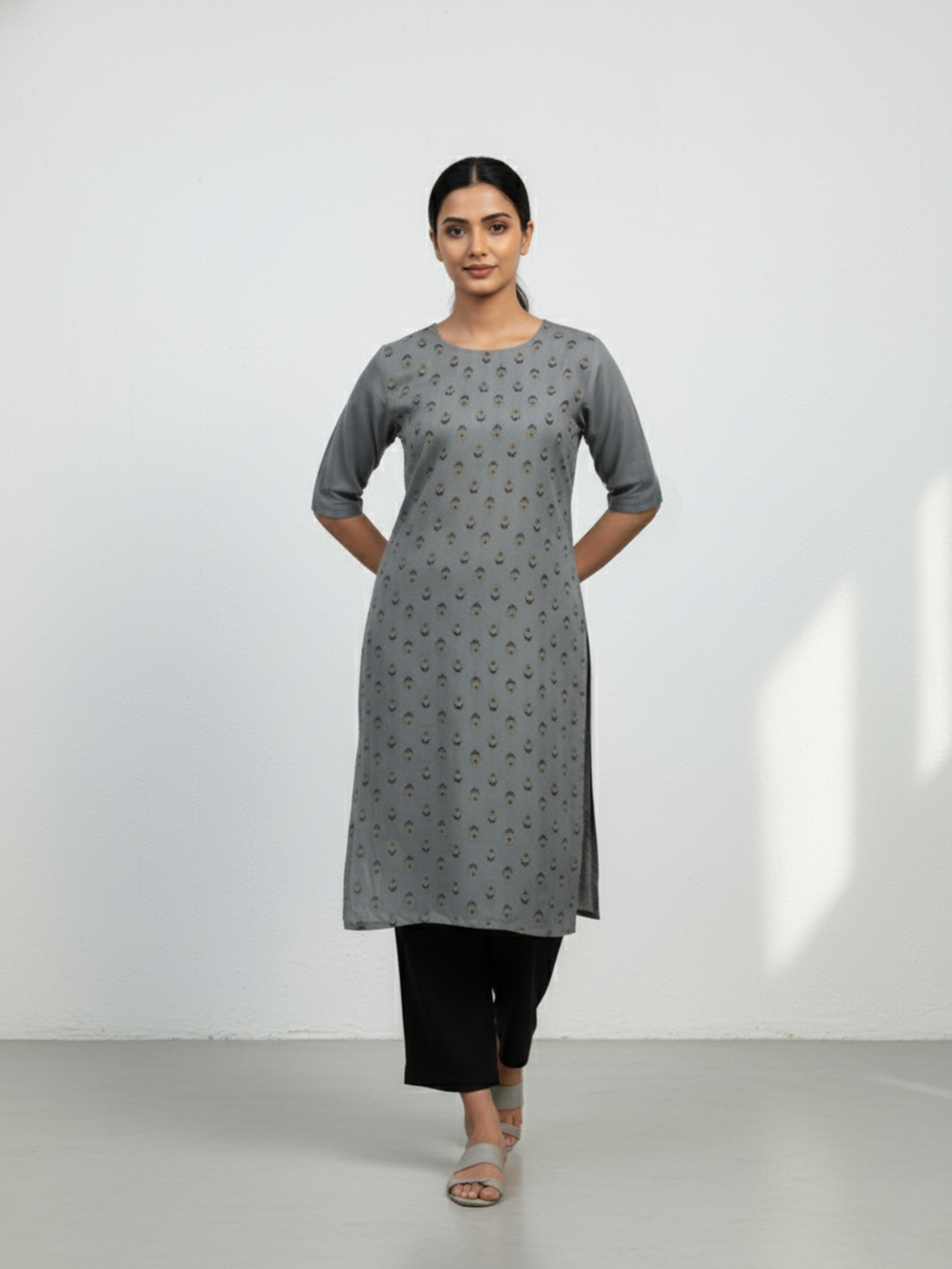 Black Plain Single Pocket Palazzo For Women