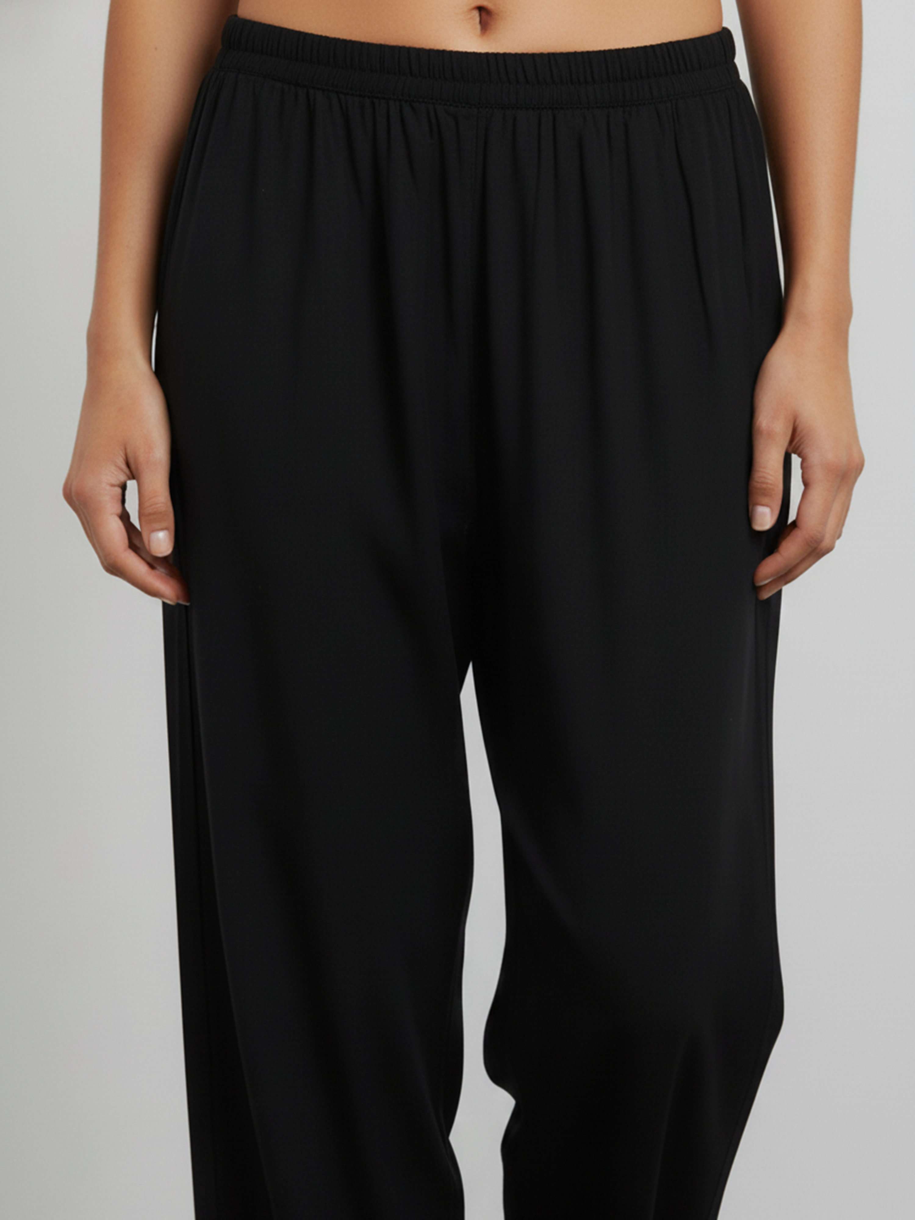 Black Plain Single Pocket Palazzo For Women