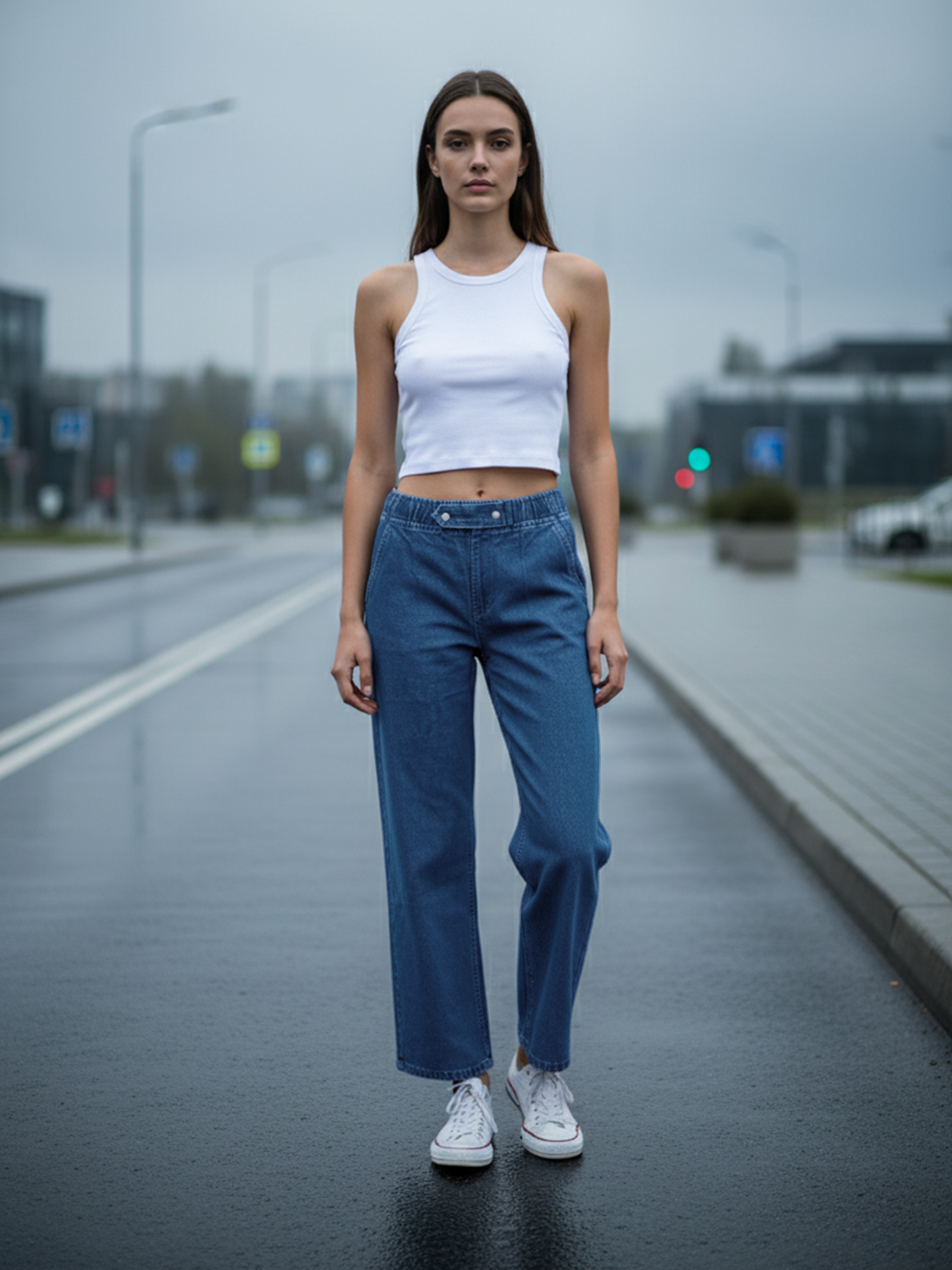 Stone Blue Plain Jeans For Women