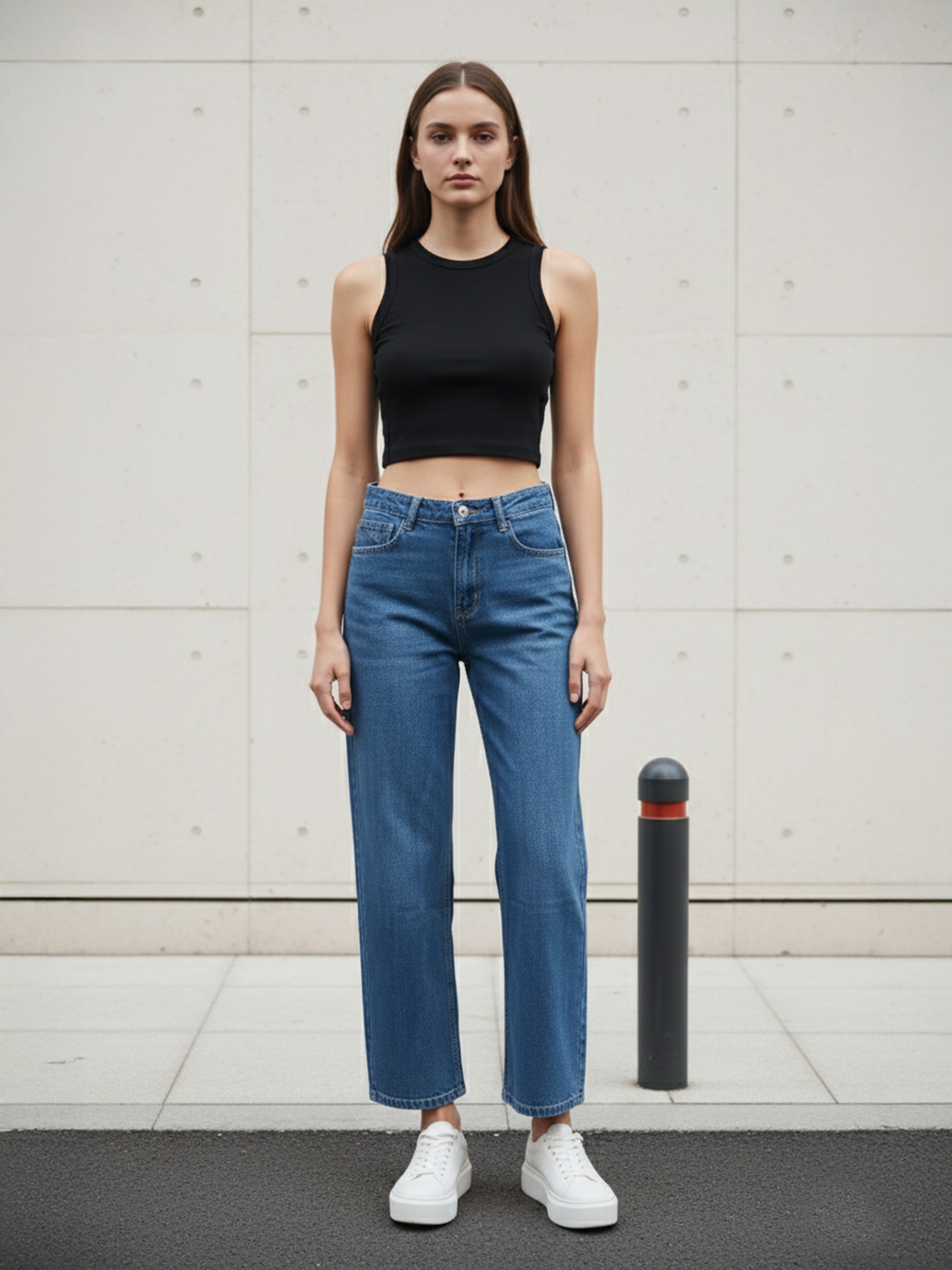 Stone Blue  Whiskering Jeans For Women