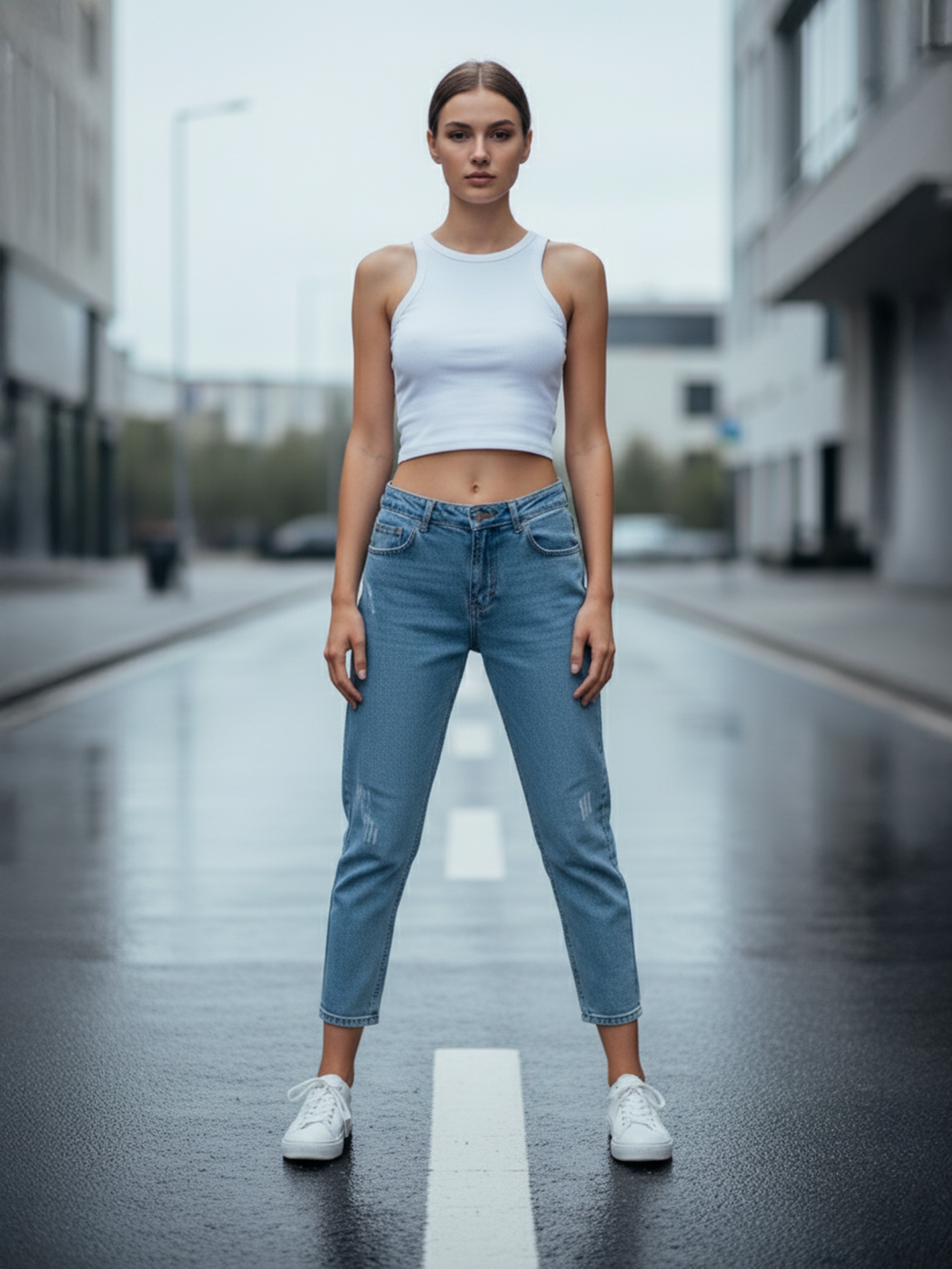 Ice Blue Ripped Mom fit Women's Wear Jeans