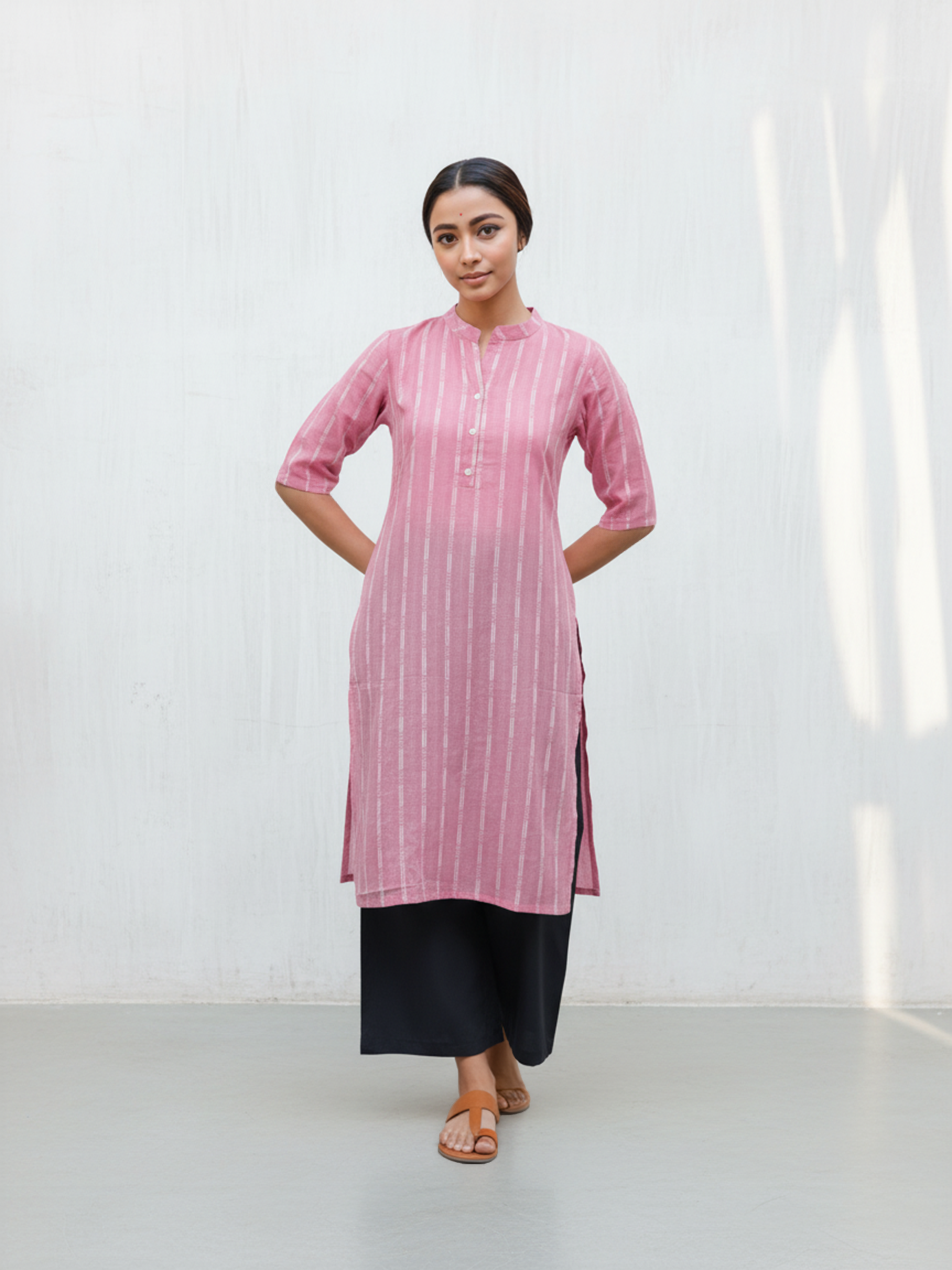 Grey Plain Single Pocket Palazzo For Women