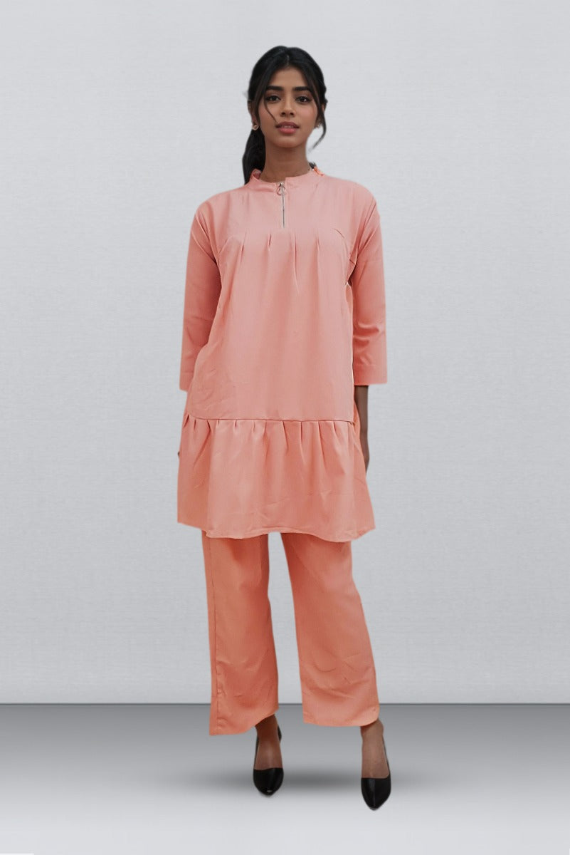 Light Peach Color Rayon Mix Cord Set