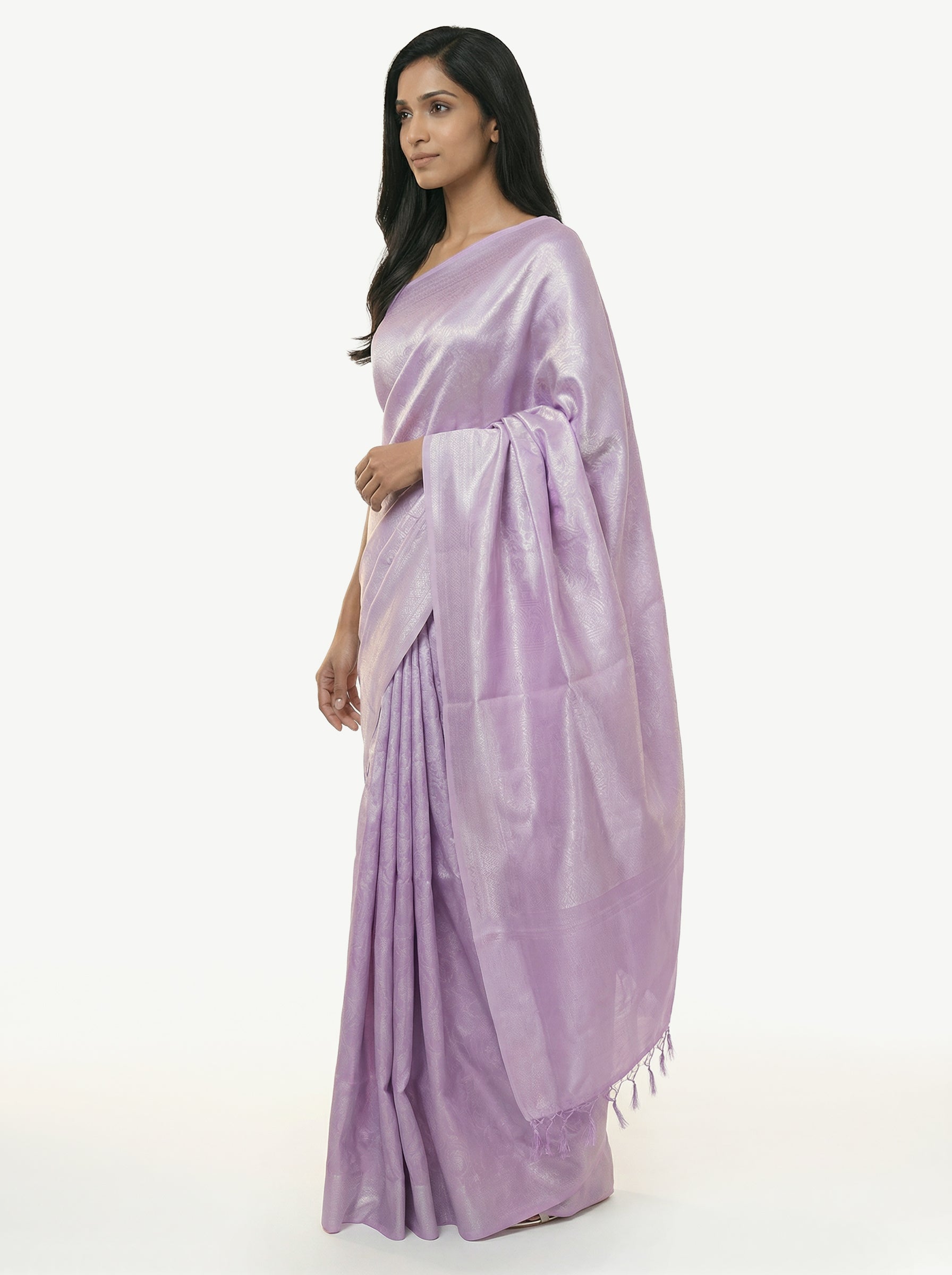 Semi Silk Classic Lavender Saree with Jacquard Work
