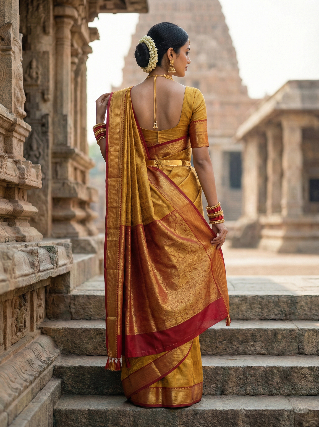 Kanjivaram Check With Printed Geometric Red Boarder Saree