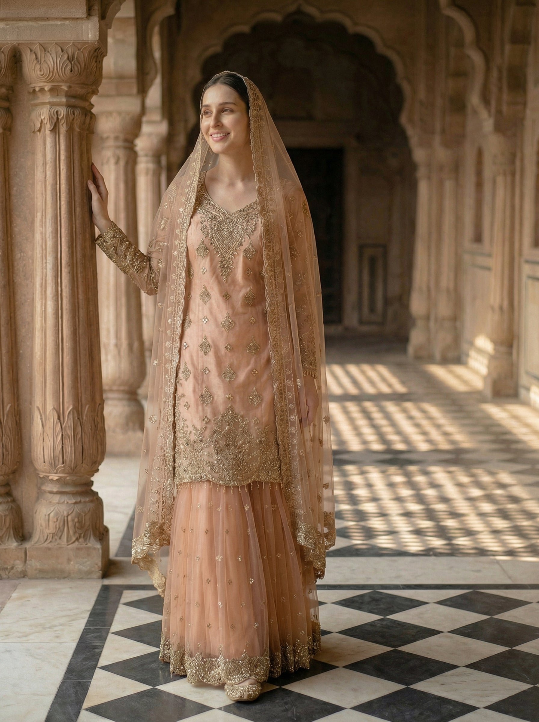 Celestial Sparkle Handworked Bridal Lehenga