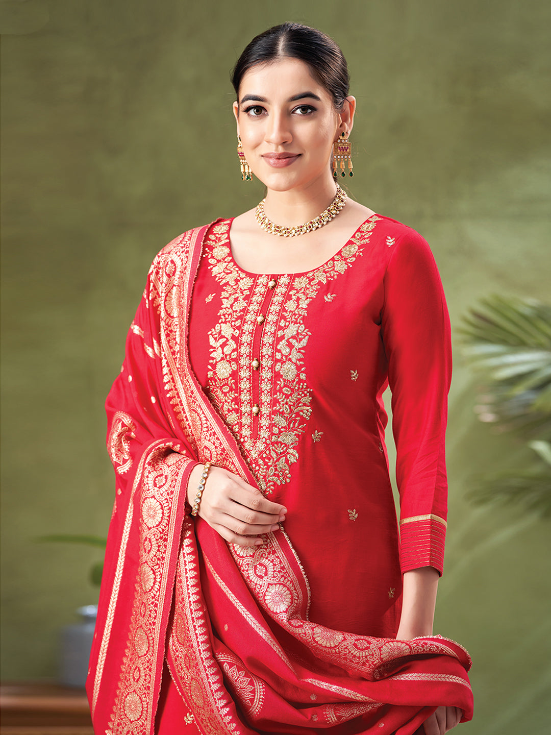 Rani Pink Color Readymade Salwar