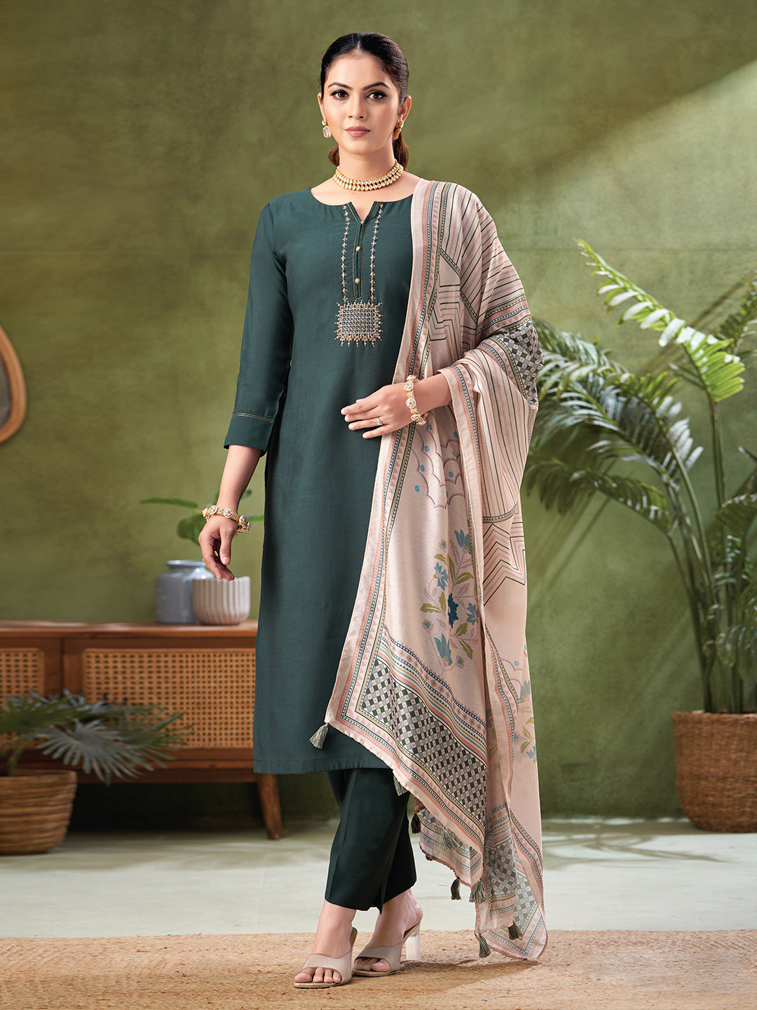 Peacock Blue Color Readymade Salwar