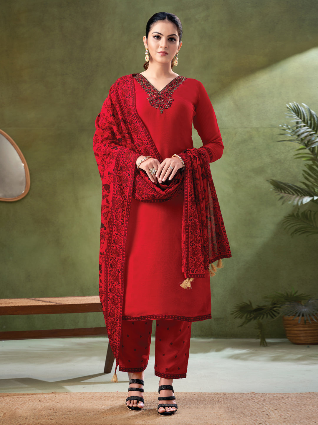 Rani Pink Color Readymade Salwar