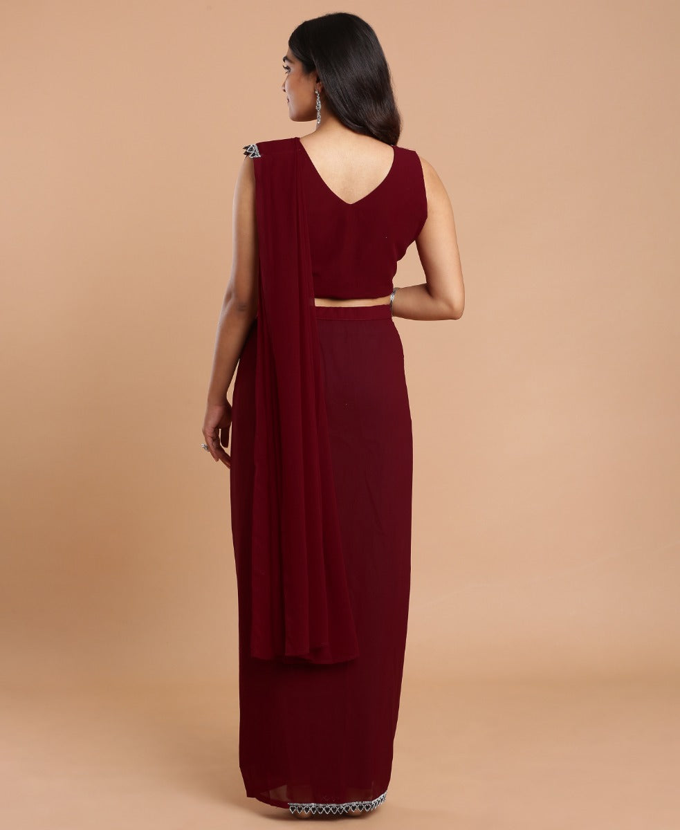 Maroon Ready to wear saree