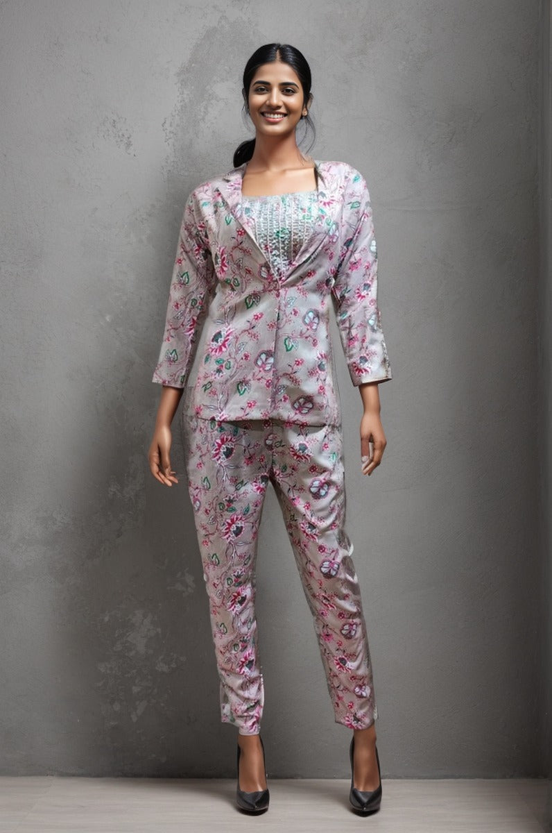 Light Pink Cotton Printed Party Wear Sharara