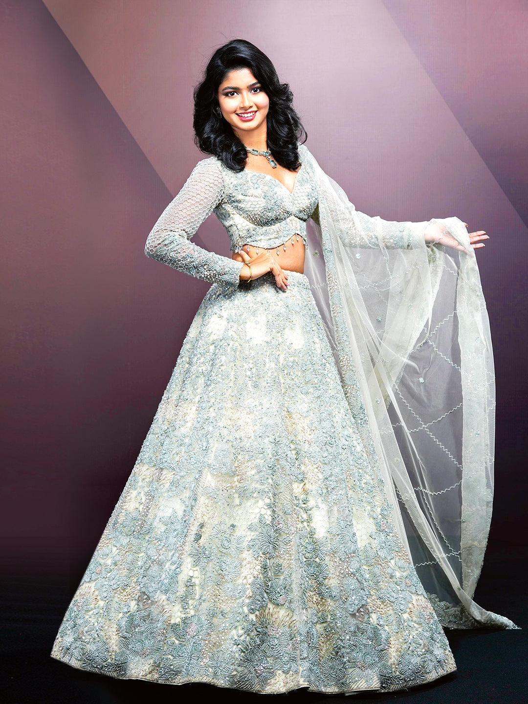 Pastel Shade Party Wear Lehenga