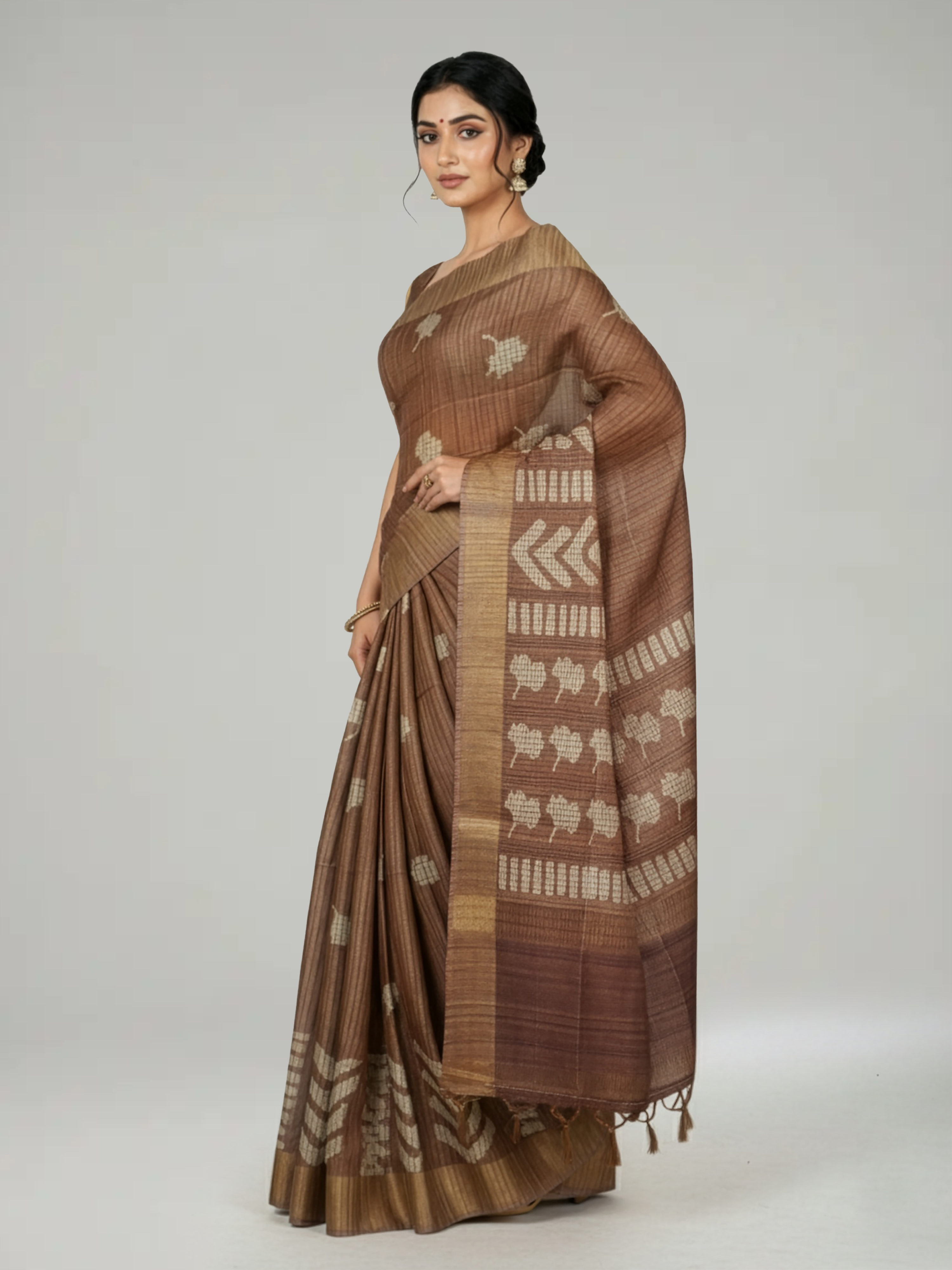 Brick Shade Kanchipuram Saree With Butta Design