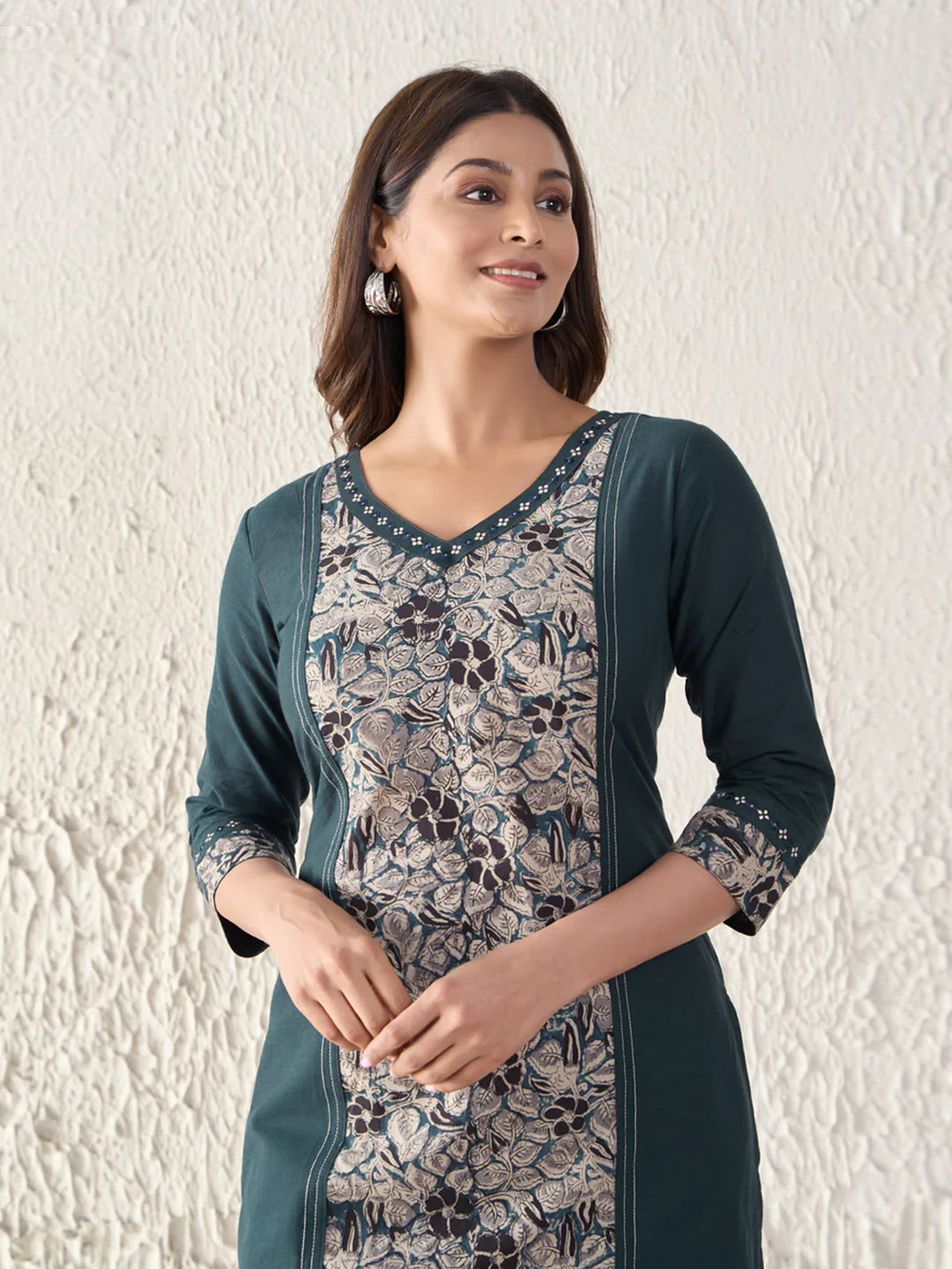 Kalamkari Printed Cotton Dark Blue Kurta