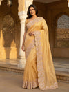Organza Embroidery Yellow Saree