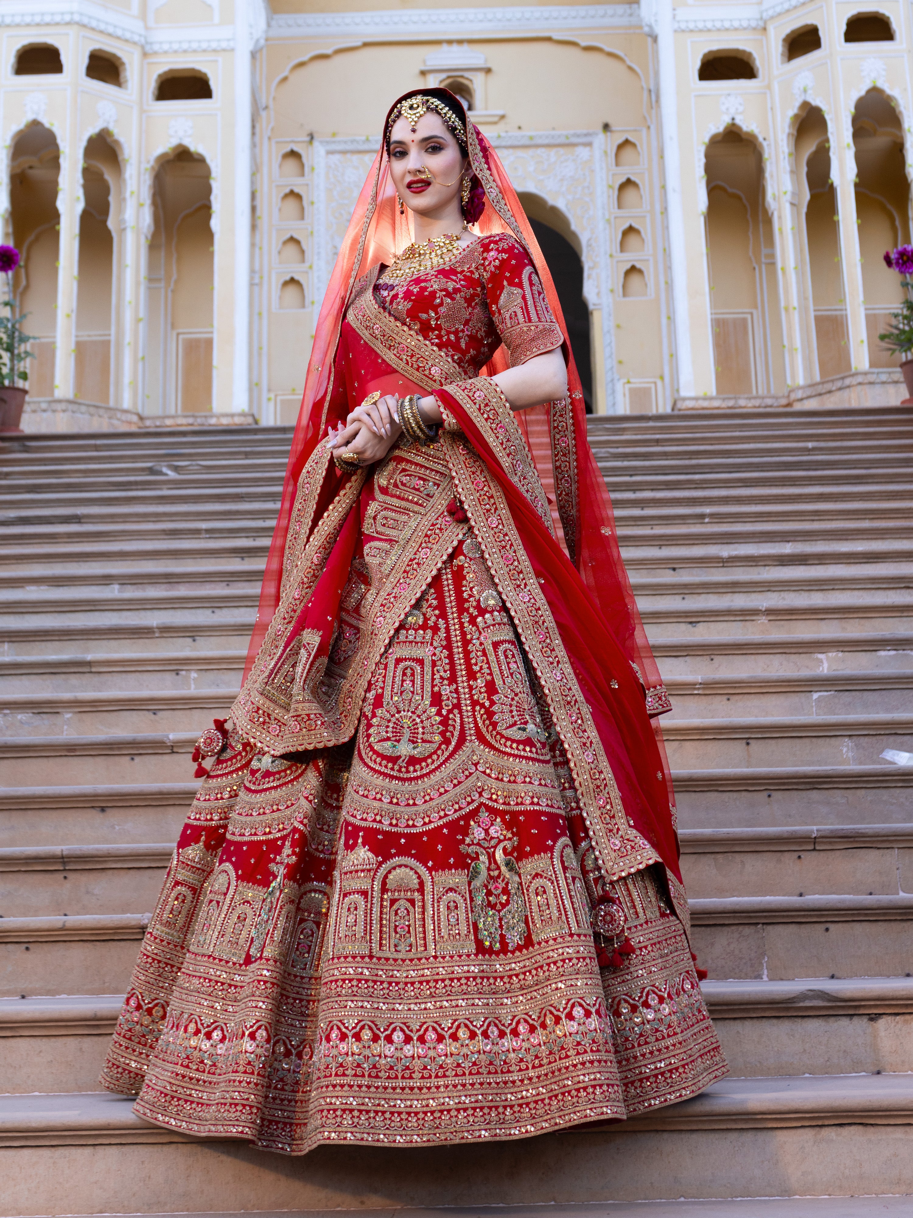 Royal Red Heritage Bridal Lehenga