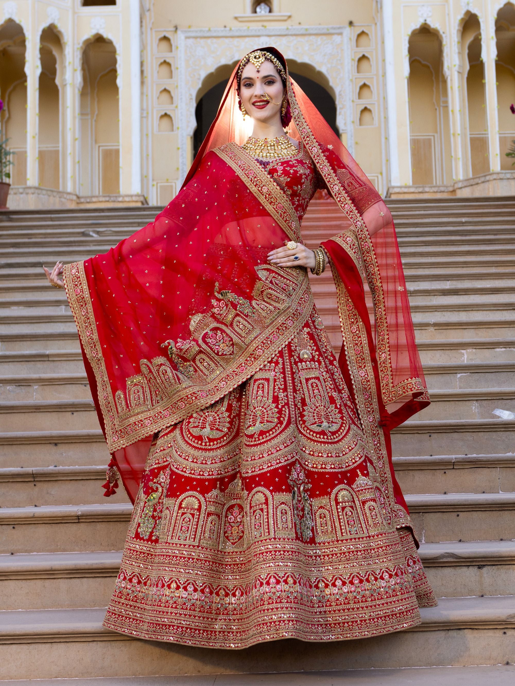 Royal Red Heritage Bridal Lehenga