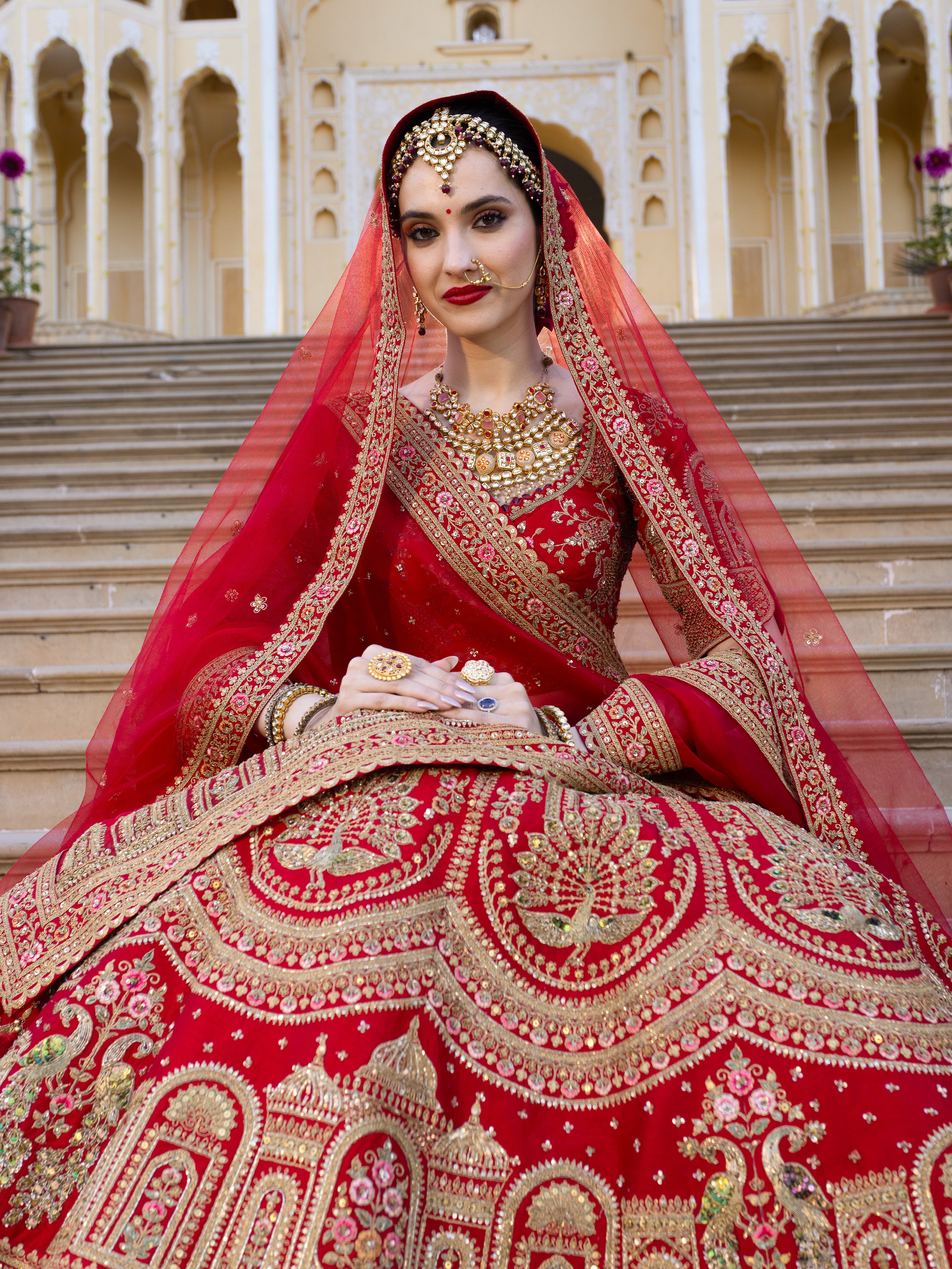 Royal Red Heritage Bridal Lehenga