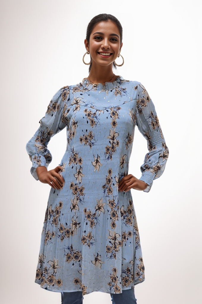 Light Blue Color Womens Western Wear