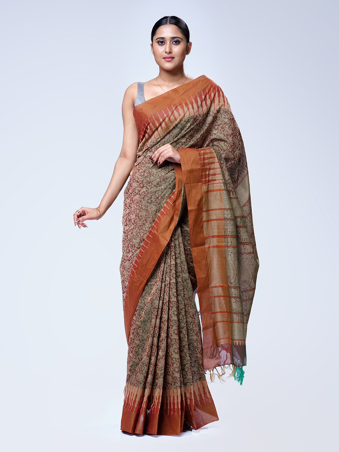 Saddle Handloom Cotton Saree
