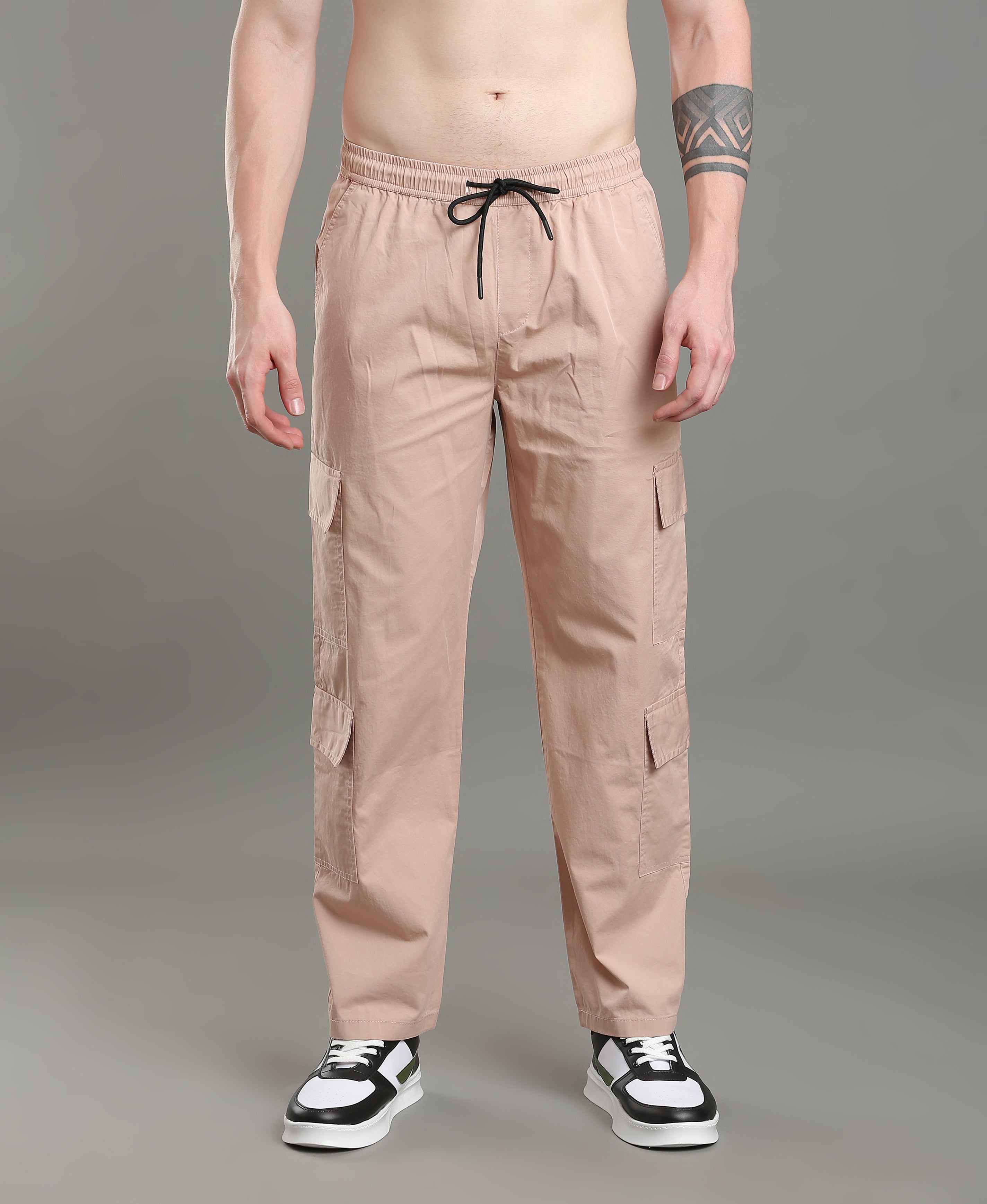 Coral Dust Twill Cargos For Men